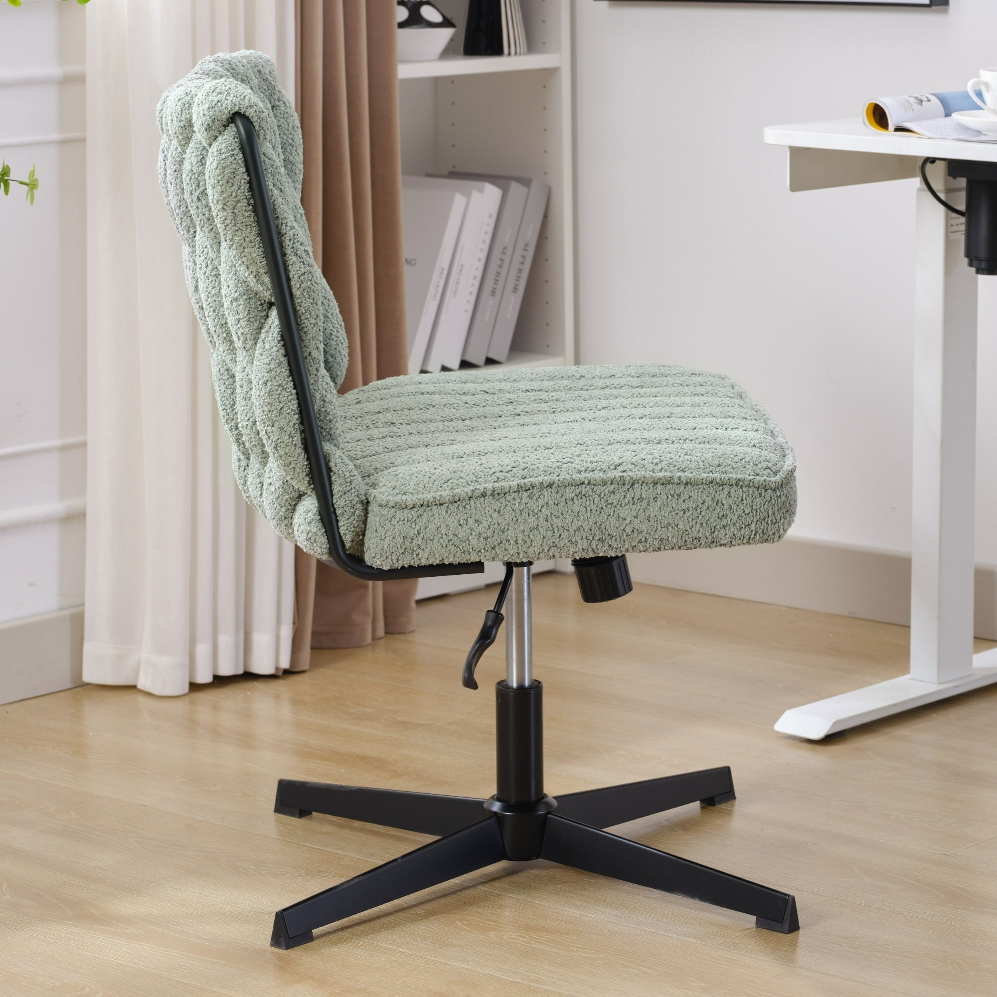 Armless Office Desk Chair No Wheels - Green