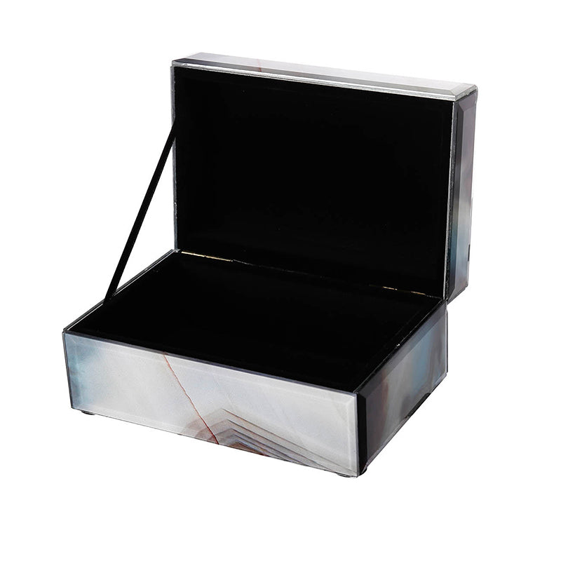 Decorative Nesting Jewelry Boxes, Stackable Decorative Storage Boxes With Lids - Set of 2