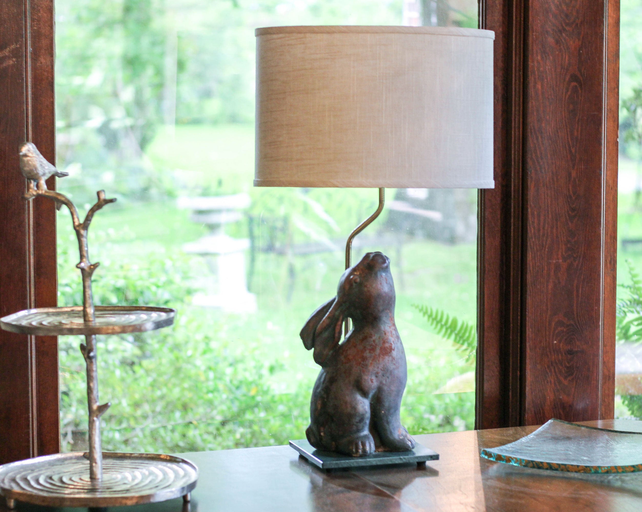 Slant Retro Oval Hardback Lampshade with Washer Fitter - Stonewash