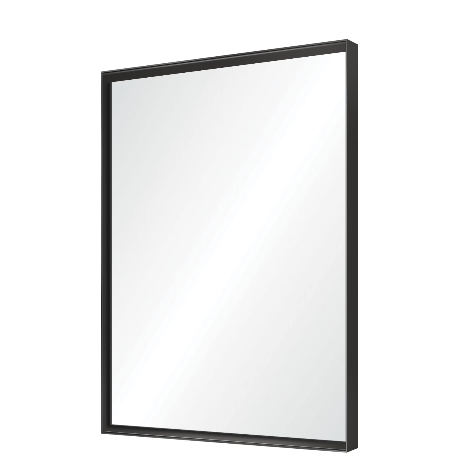 Black Rectangular Bathroom Mirror Square Angle Metal Frame 36x24inch (Horizontal & Vertical)