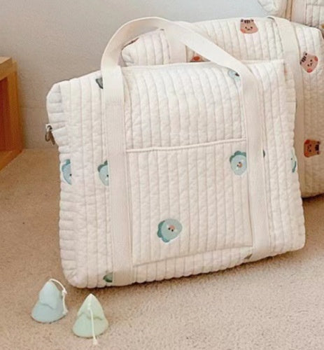 Zipper Embroidered Cotton Mummy Bag Baby Stroller Pouch