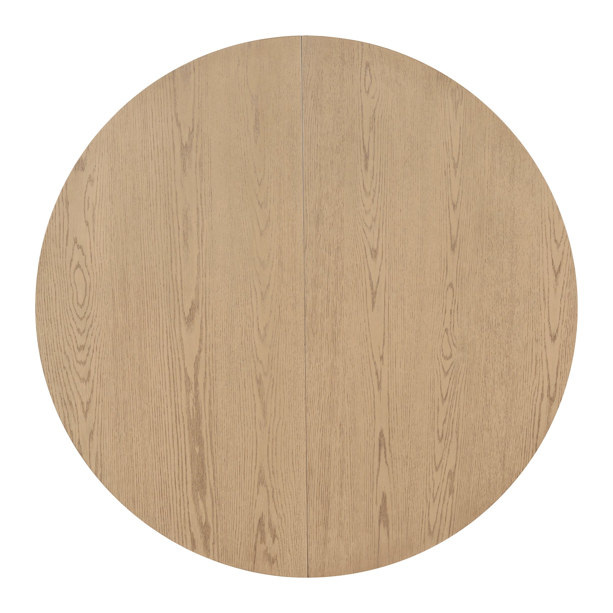 Retro 5-piece Dining Set Extendable Round Table and 4 Chairs - Oak Natural Wood + Antique White