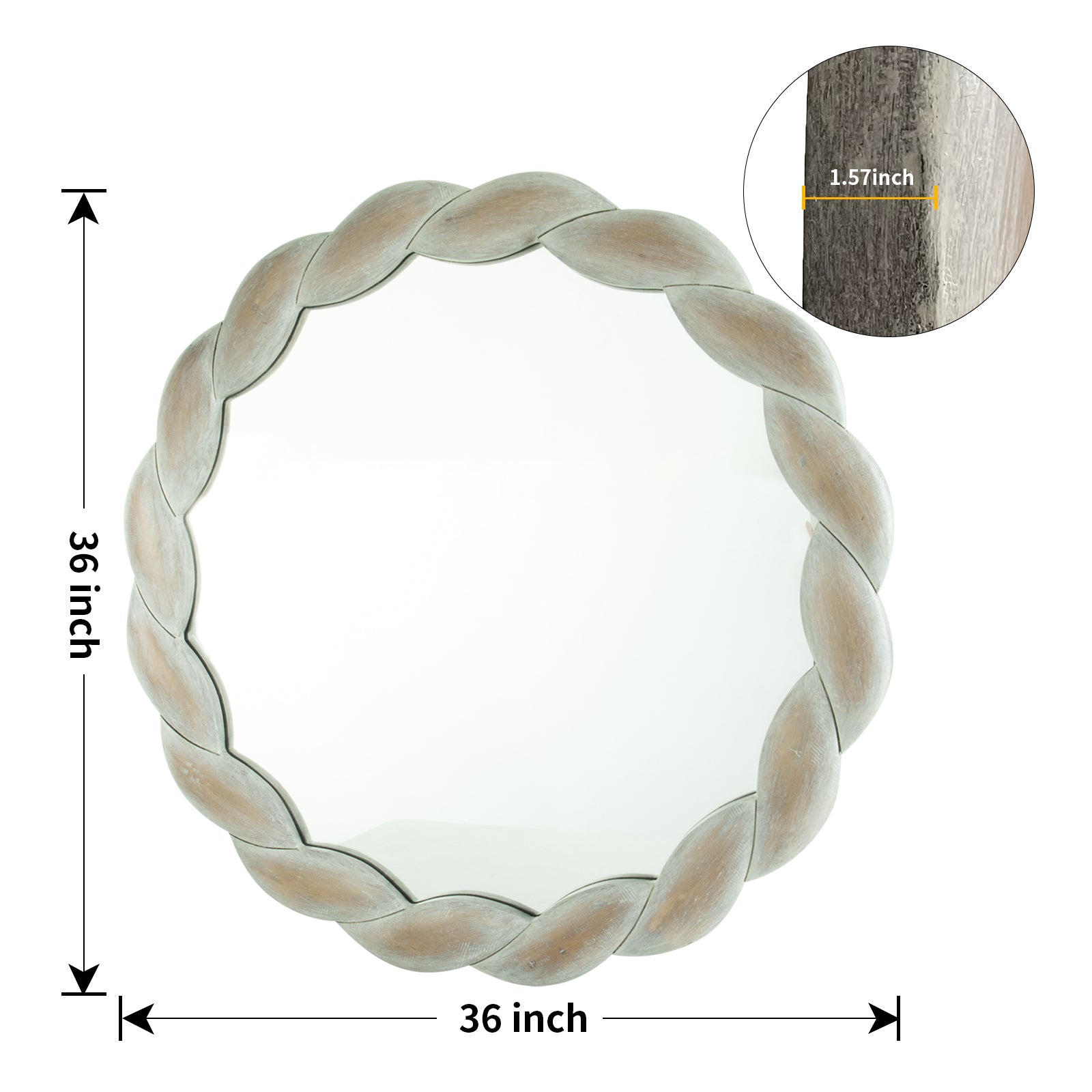 Wooden Frame Wall Mirror - Natural