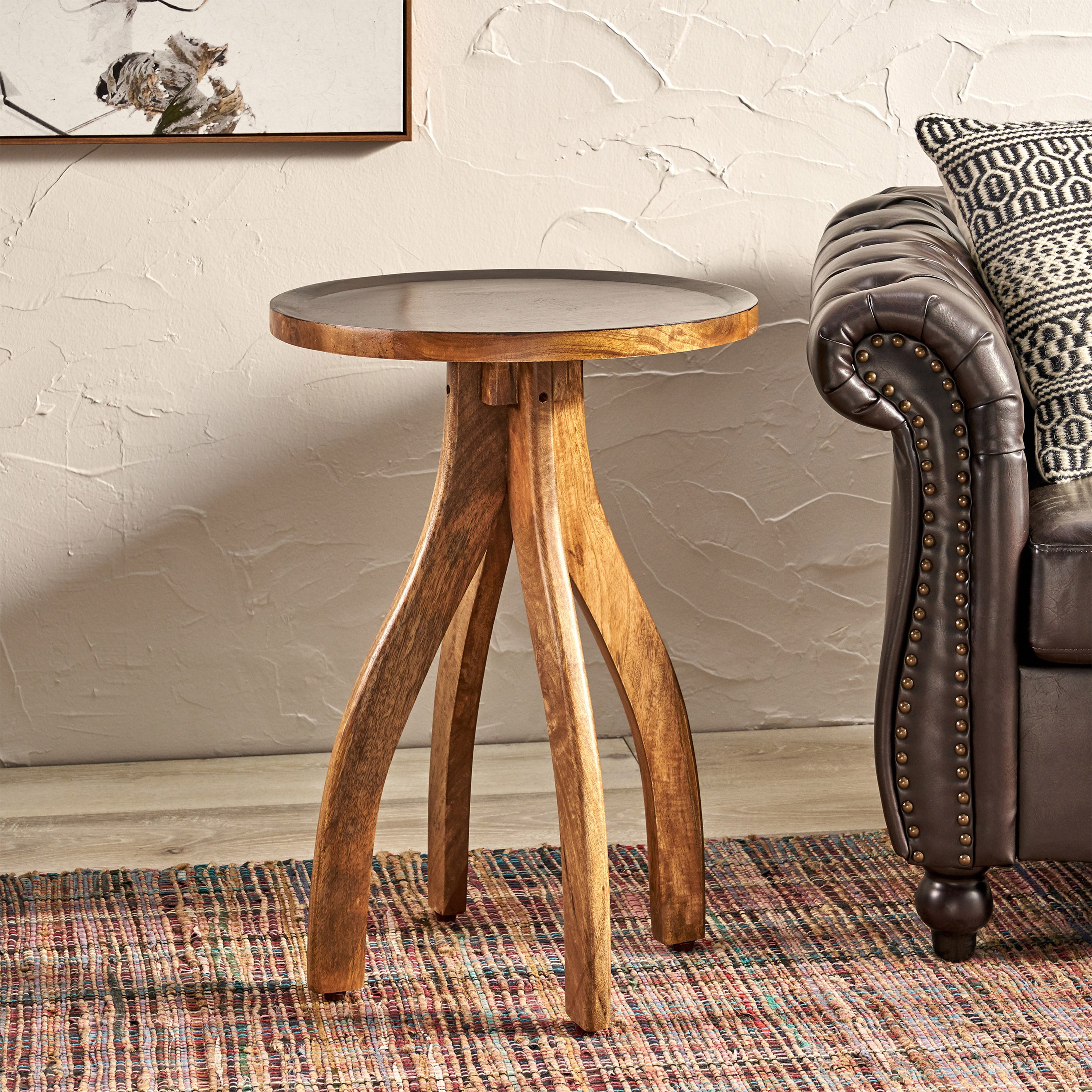 Boho End Table - Mango Wood
