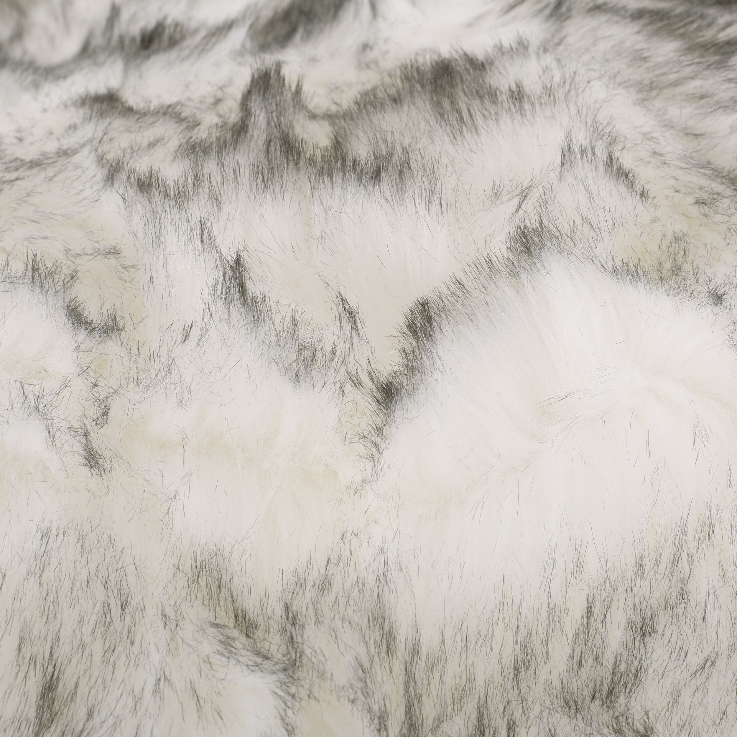 Modern Glam 5 Foot Short Faux Fur Bean Bag - White and Grey
