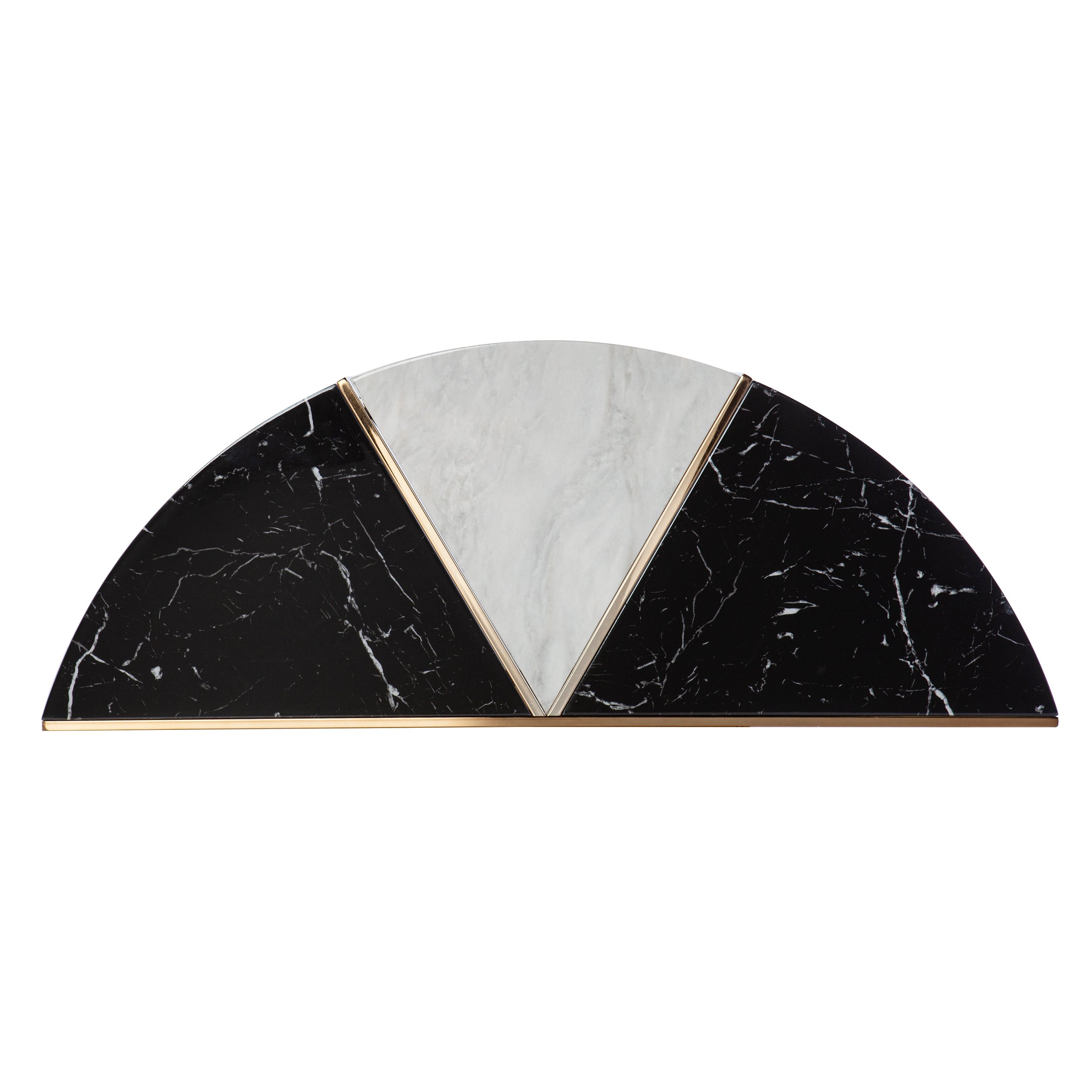 Modern Half-Moon Console Table - Black