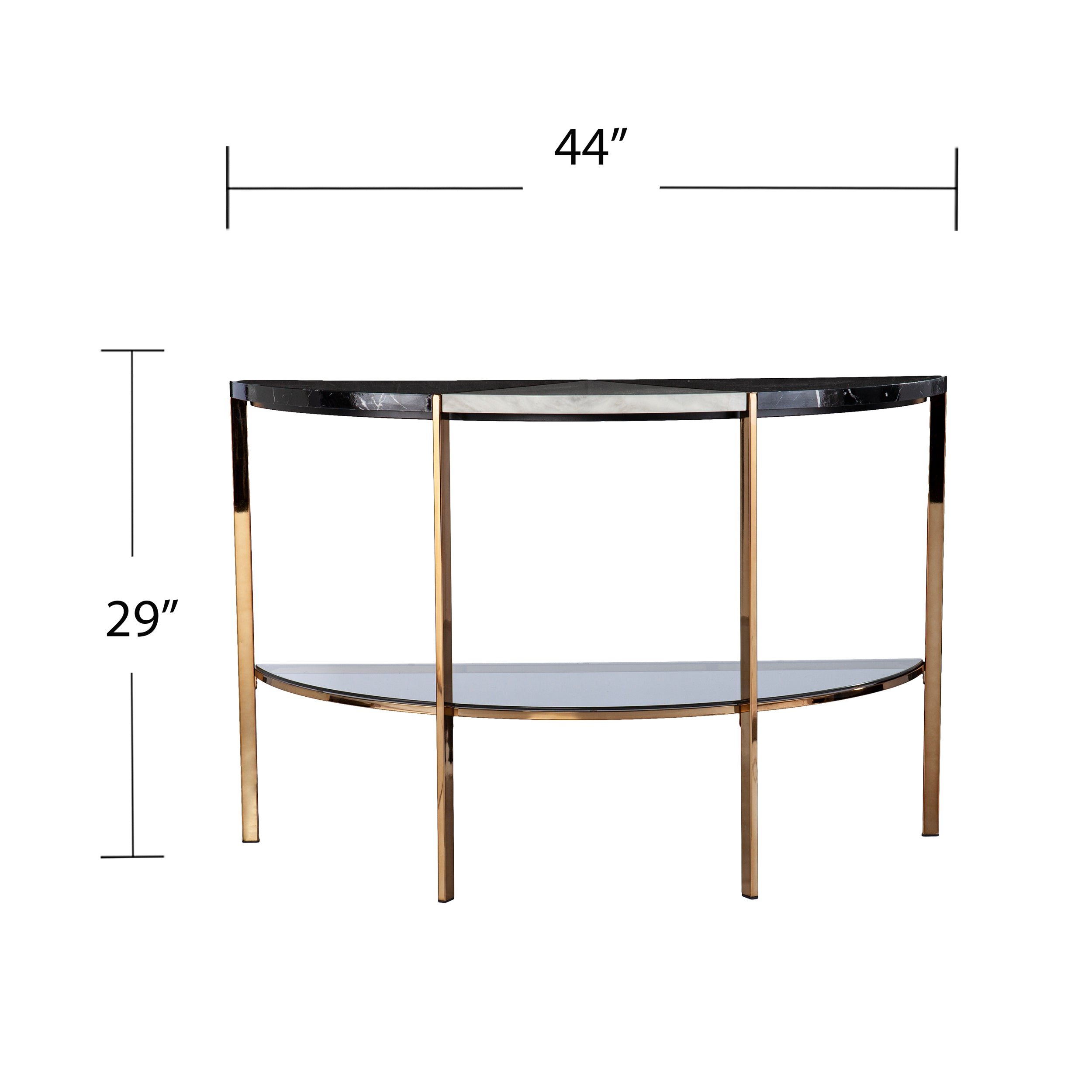 Modern Half-Moon Console Table - Black