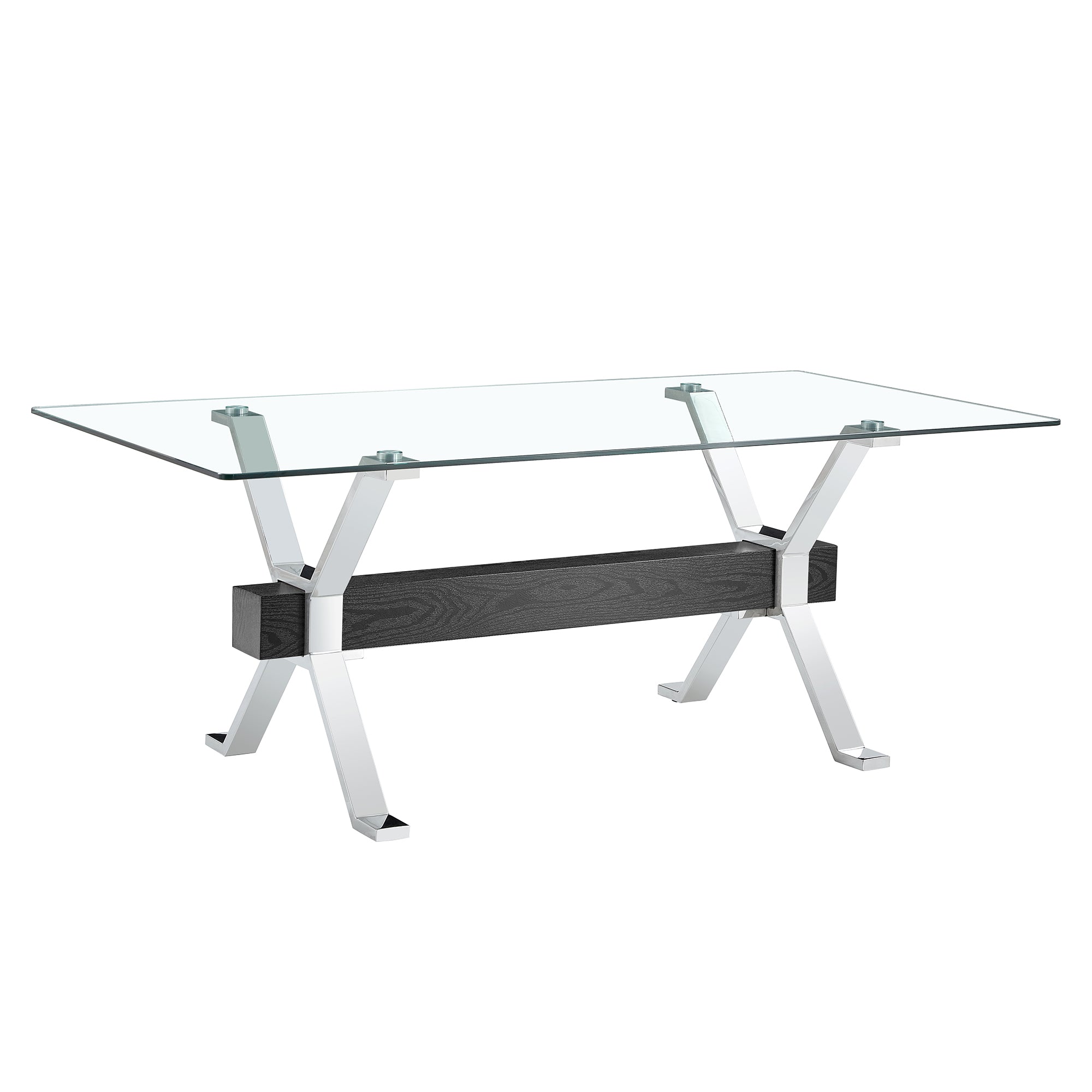 Modern Luxurious dining Table - Double X Plated Metal