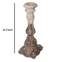 Magnesia Candle Holder - Rustic Brown