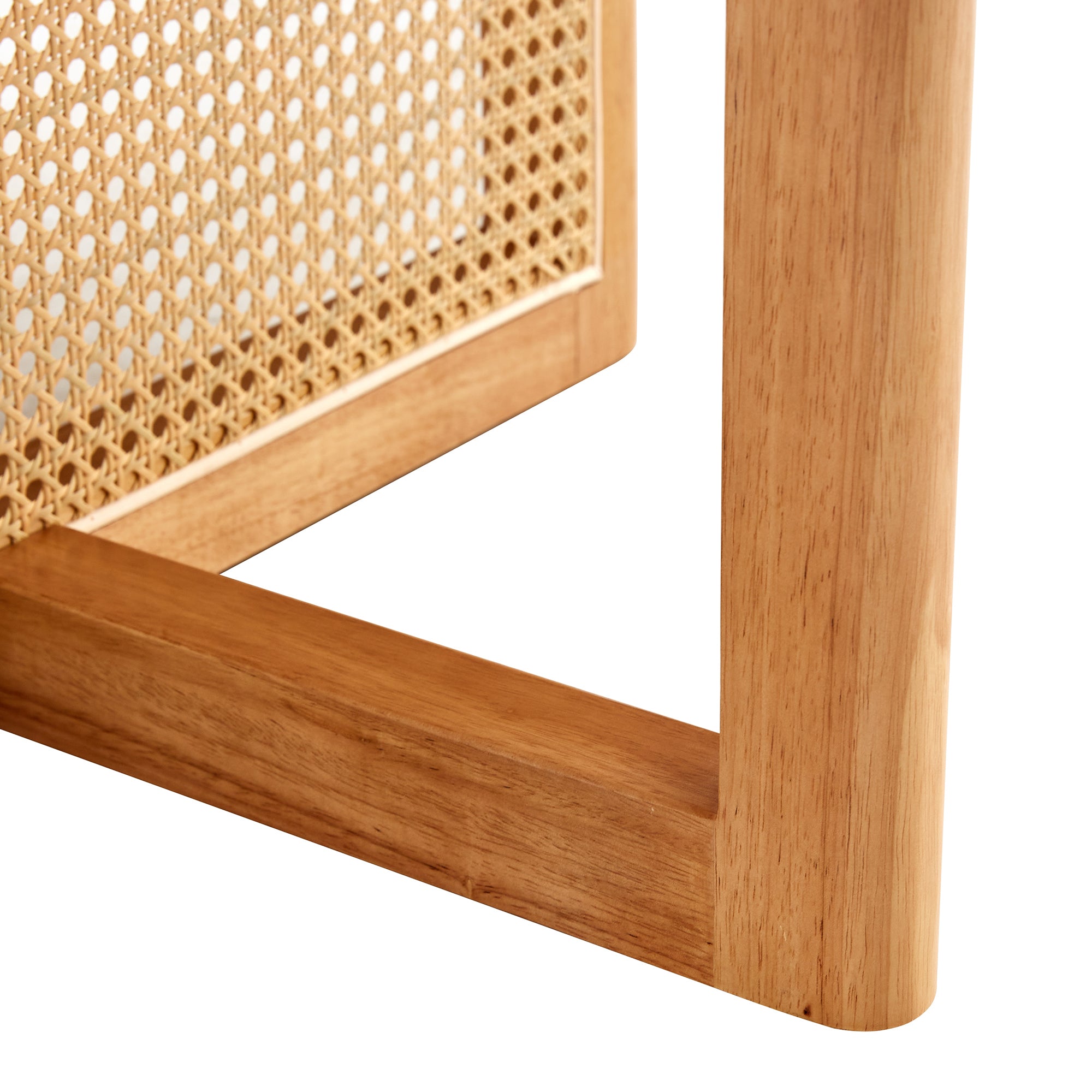 Naturally Elegant Wooden Coffee Table with Faux Rattan Accents