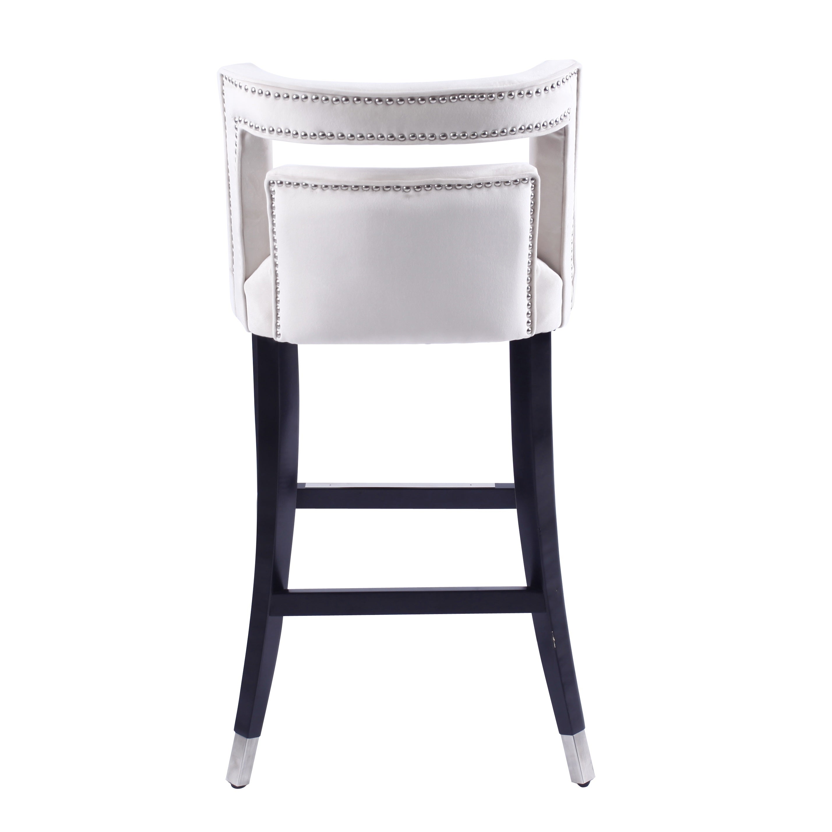 Suede Velvet Barstool with nailheads Dining Room Chair2 pcs Set - 30 inch Seater height