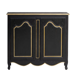 Accent Storage Cabinet with 2 Doors, Pure Hand Drawn, Solid Wood Legs