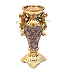 9.50"H Ambrose Chrome Plated Crystal Embellished Ceramic Vase