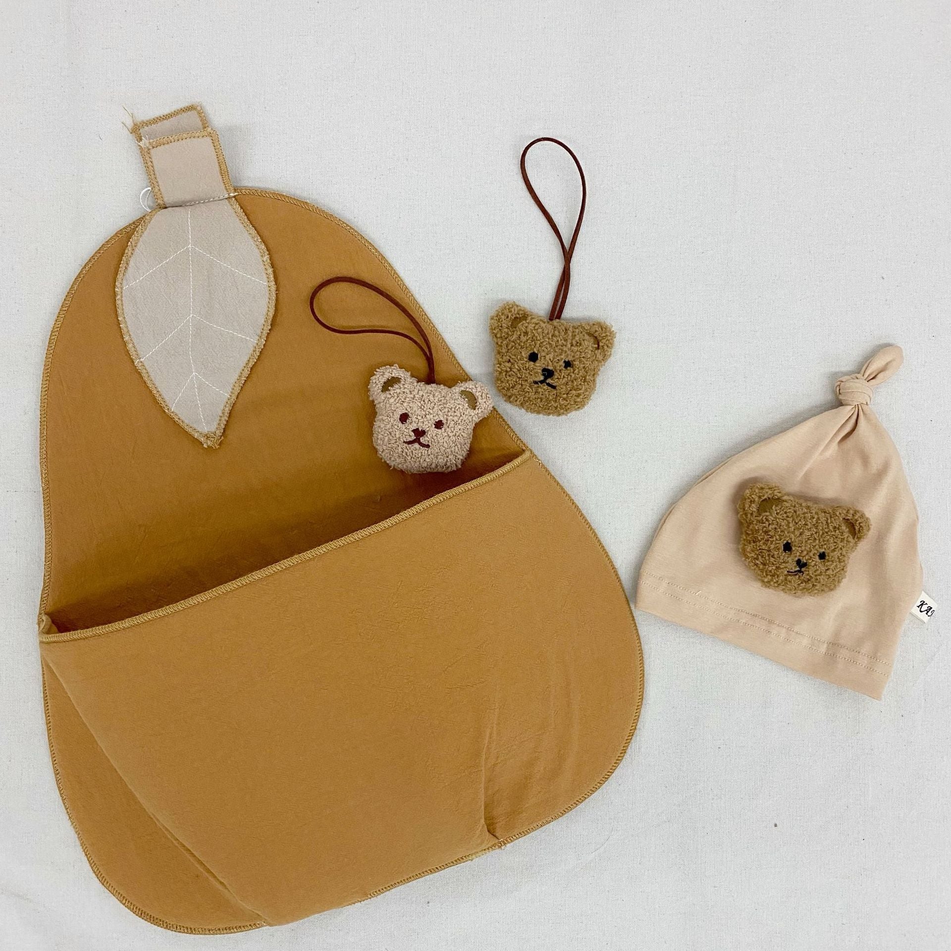 Decorative Teddy Bear Plush Hanging Charms, Baby Name Pendant Ornaments, Brown or Beige