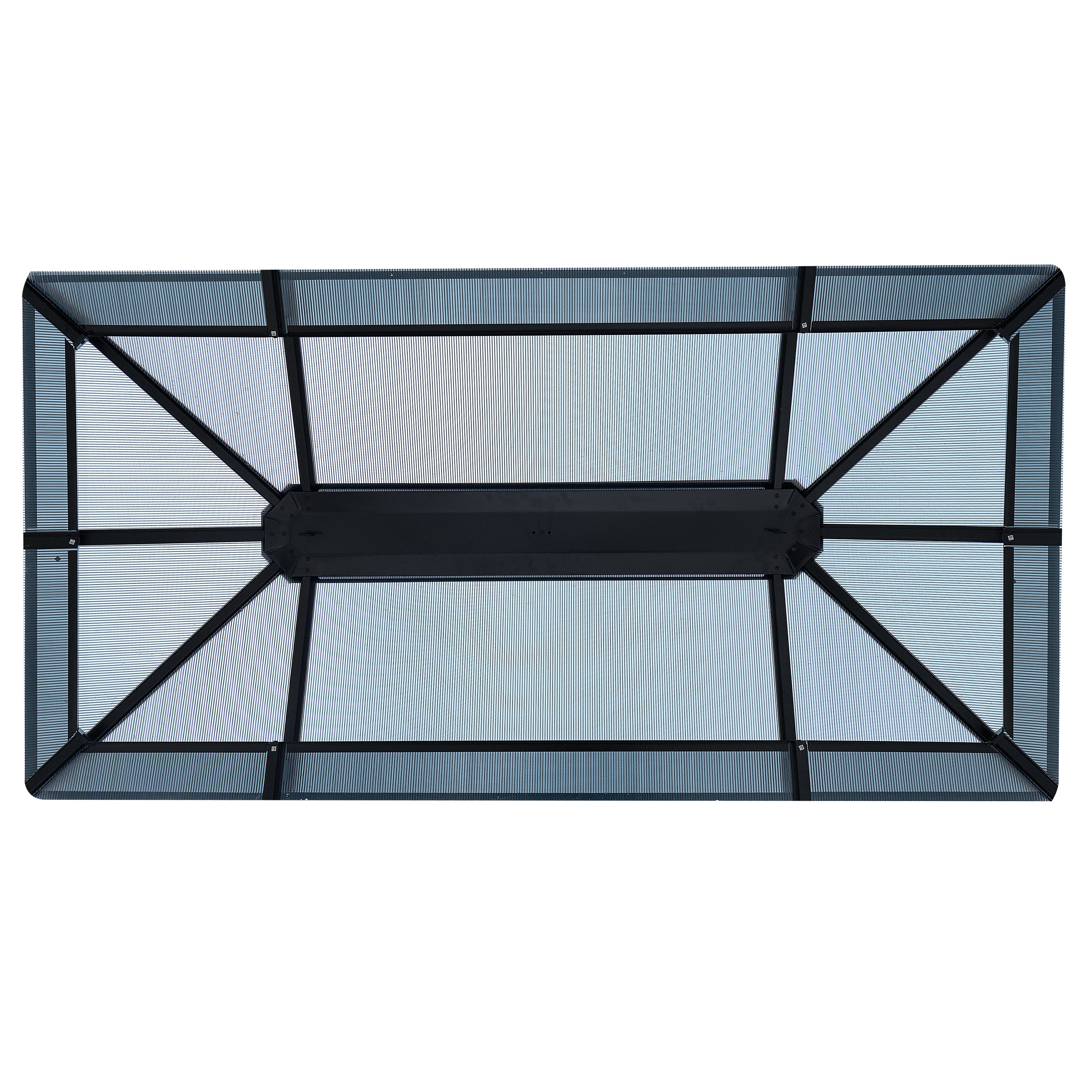 10'x13' Hardtop Gazebo, Outdoor Polycarbonate Double Roof Canopy, Aluminum Frame Permanent Pavilion with Curtains and Netting, Sunshade for Garden, Patio, Lawns
