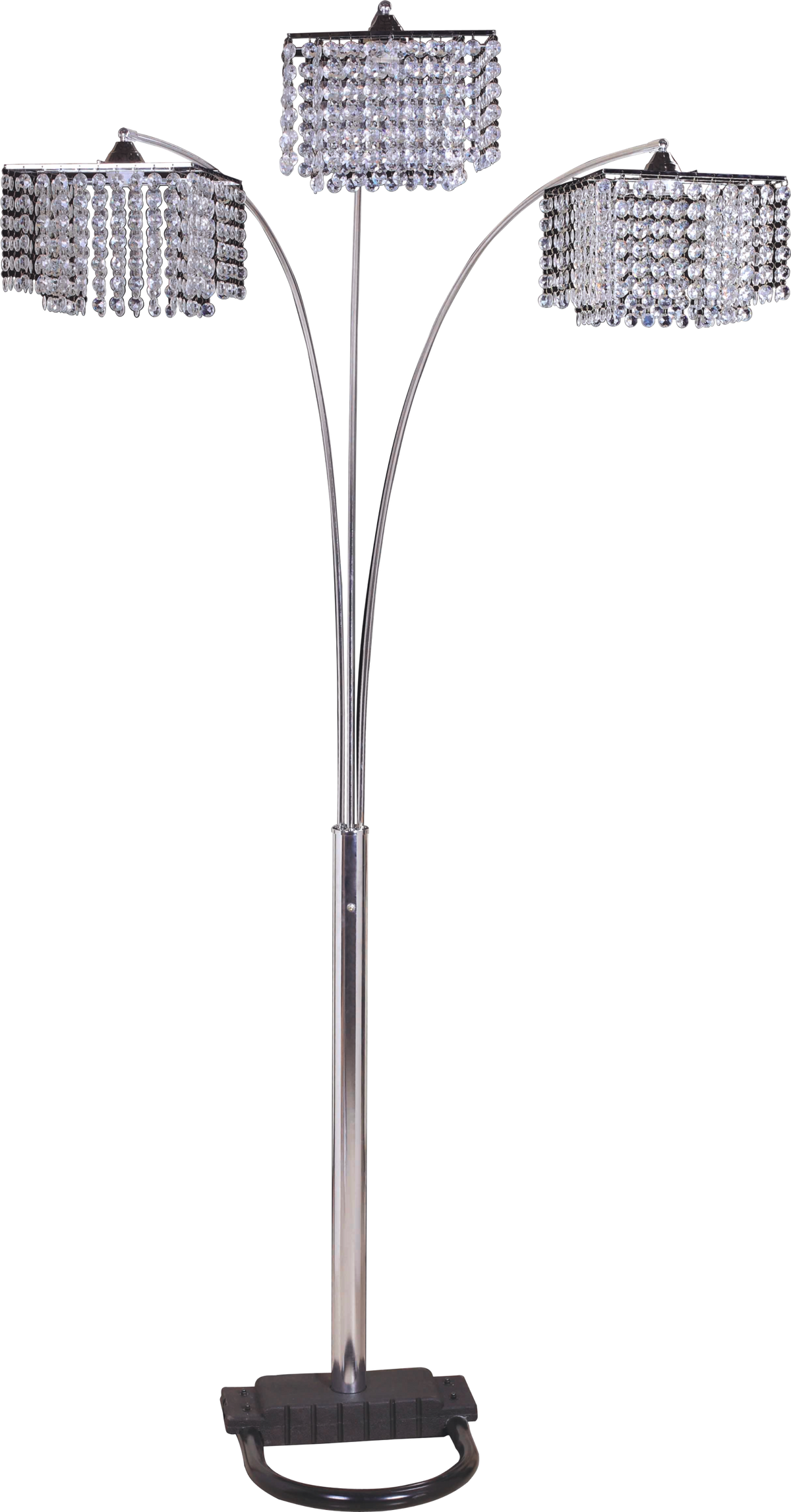 84"H 3-Shade Crystal inpired Arch Floor Lamp