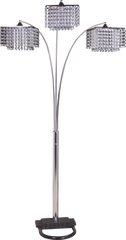 84"H 3-Shade Crystal inpired Arch Floor Lamp