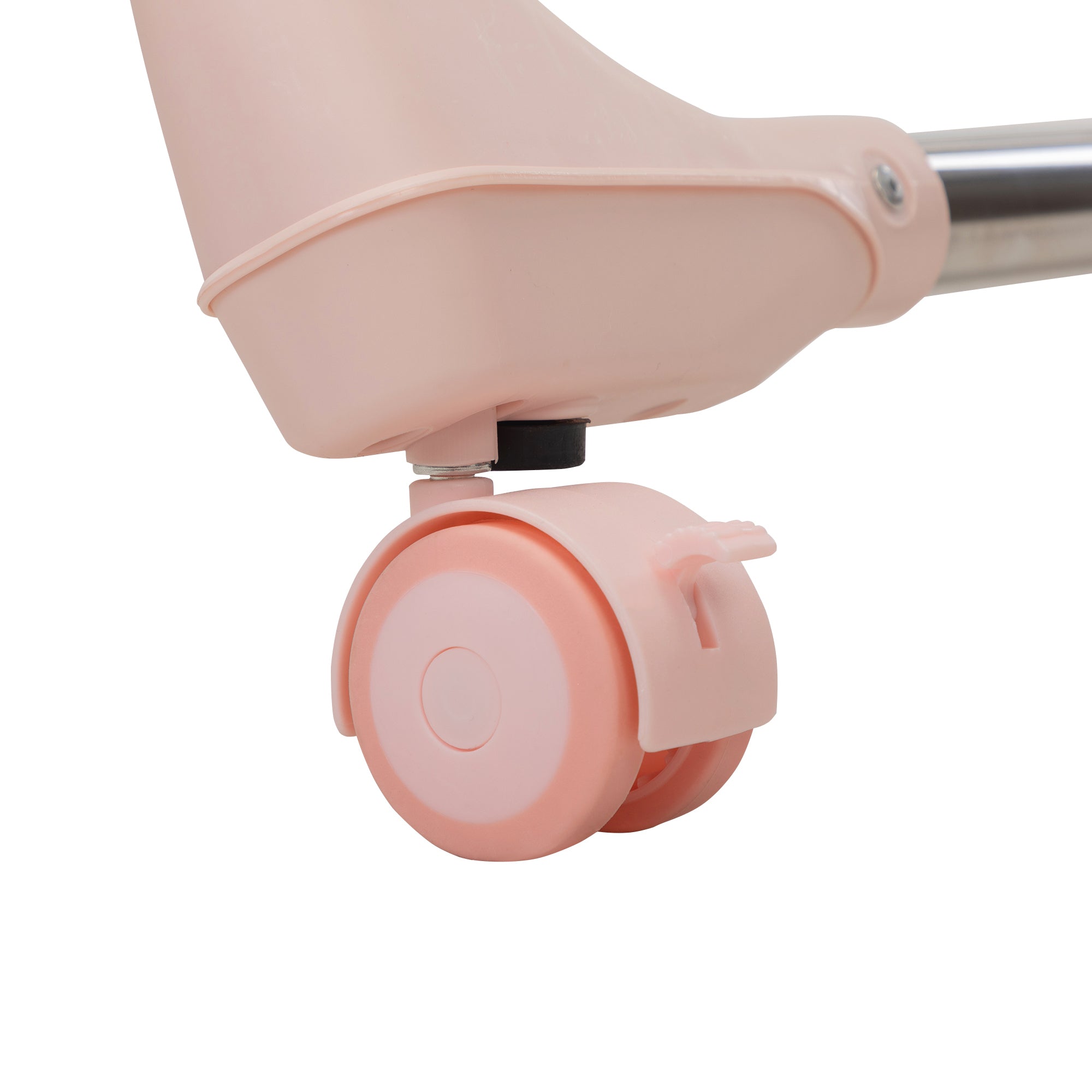 Convertible High Chair on Wheels with Removable Tray, Height and Angle Adjustment for Baby And Toddler - Pink