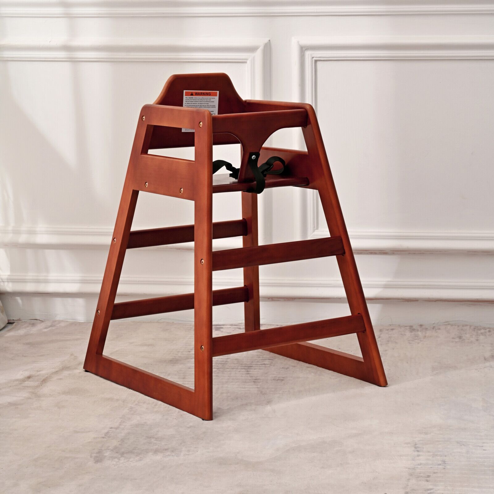 Wooden Double Solid Wood Feeding Baby Chair - Walnut Finish