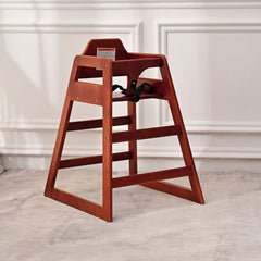 Wooden Double Solid Wood Feeding Baby Chair - Walnut Finish