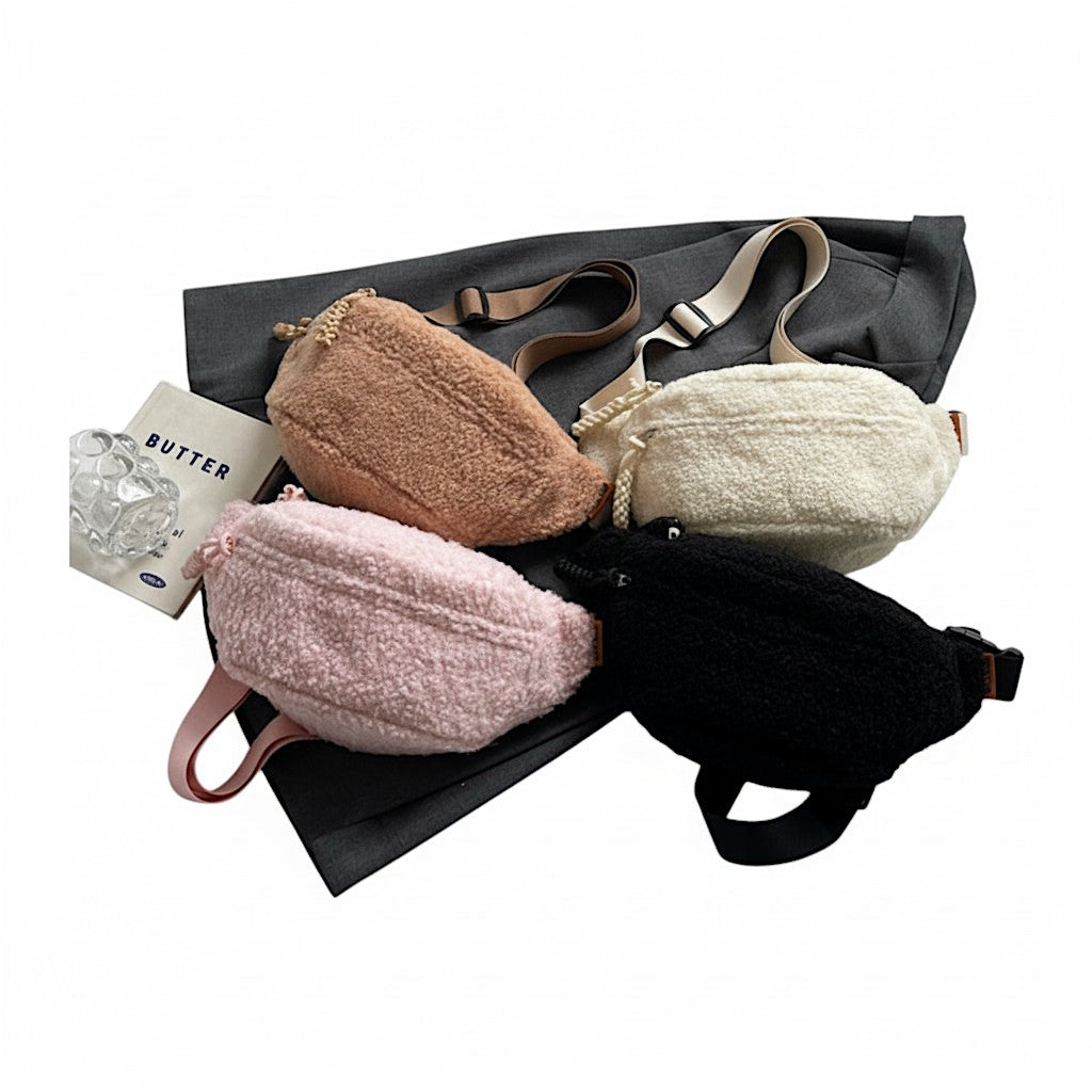 Cozy Sherpa Plush Crossbody Bag Large Capacity
