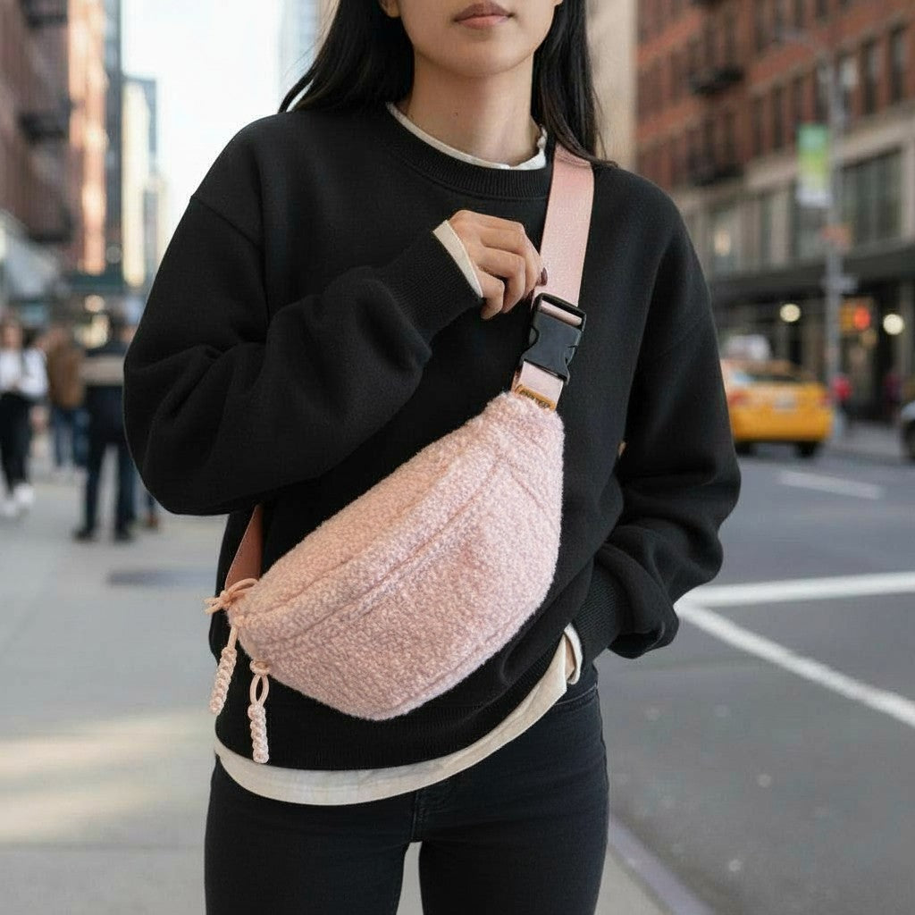 Cozy Sherpa Plush Crossbody Bag Large Capacity