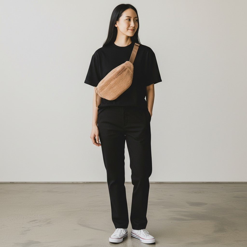 Cozy Sherpa Plush Crossbody Bag Large Capacity