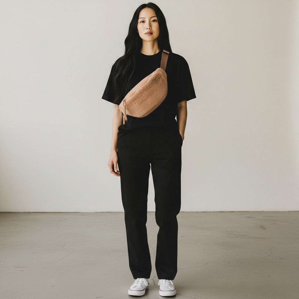 Cozy Sherpa Plush Crossbody Bag Large Capacity