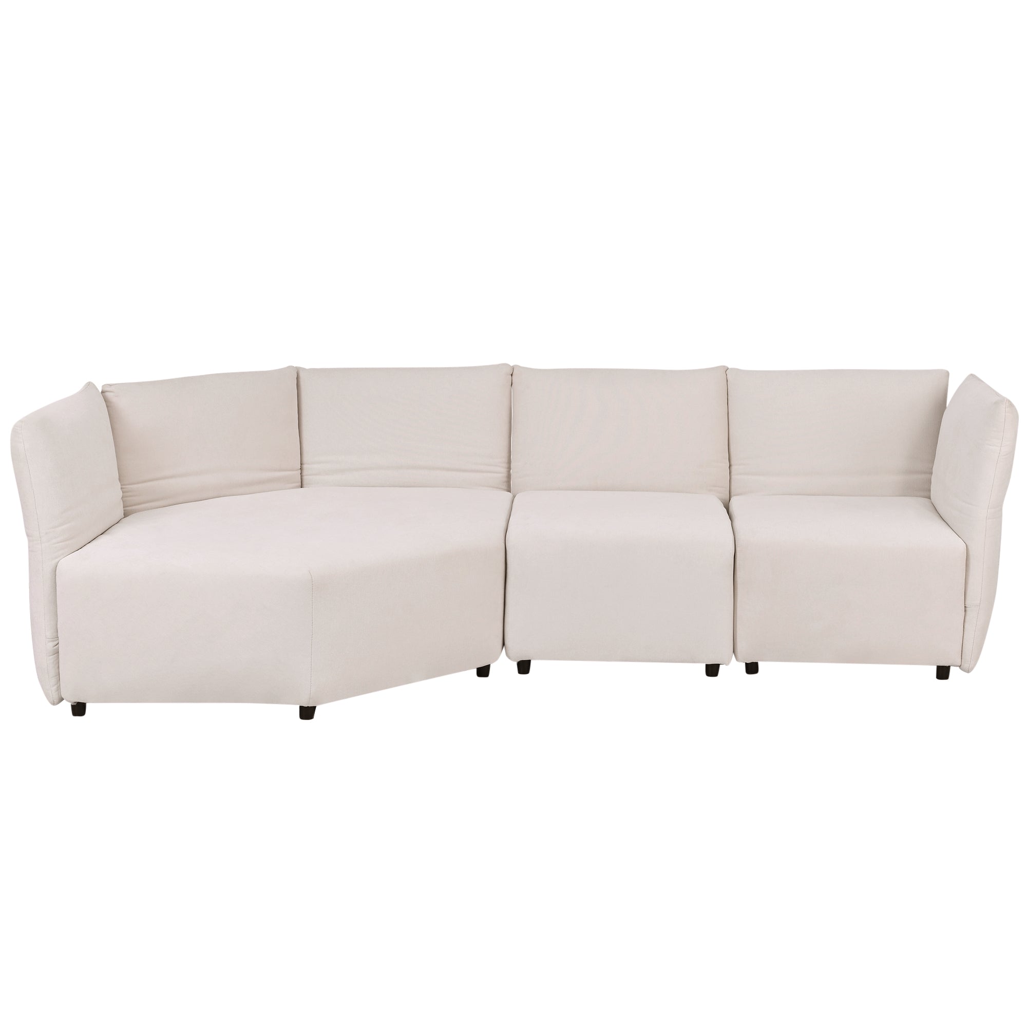 Stylish Sofa Set with Polyester Upholstery with Adjustable Back with Free Combination for Living Room - Beige