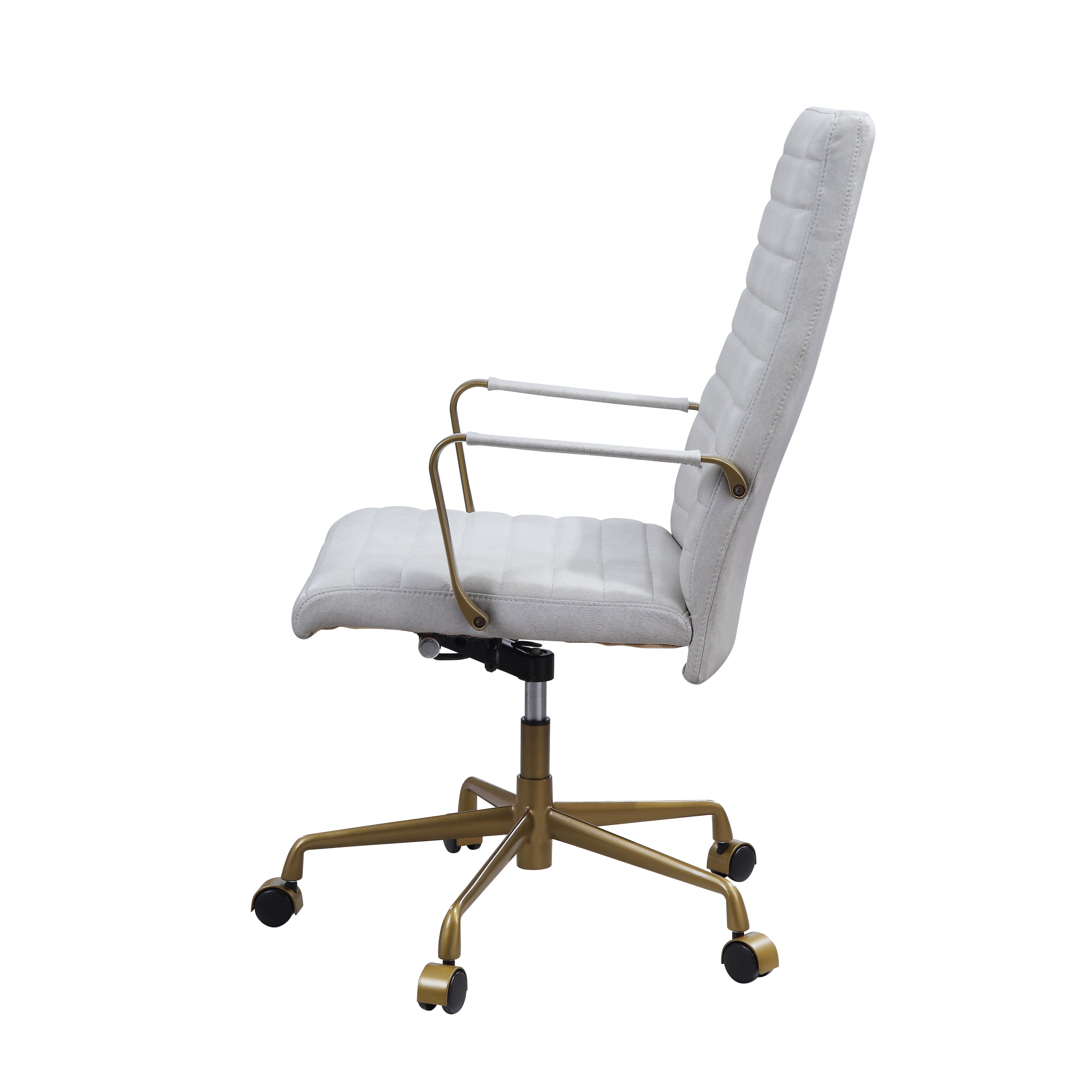 Vintage Office Chair Top Grain Leather - White