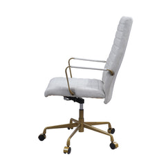 Vintage Office Chair Top Grain Leather - White