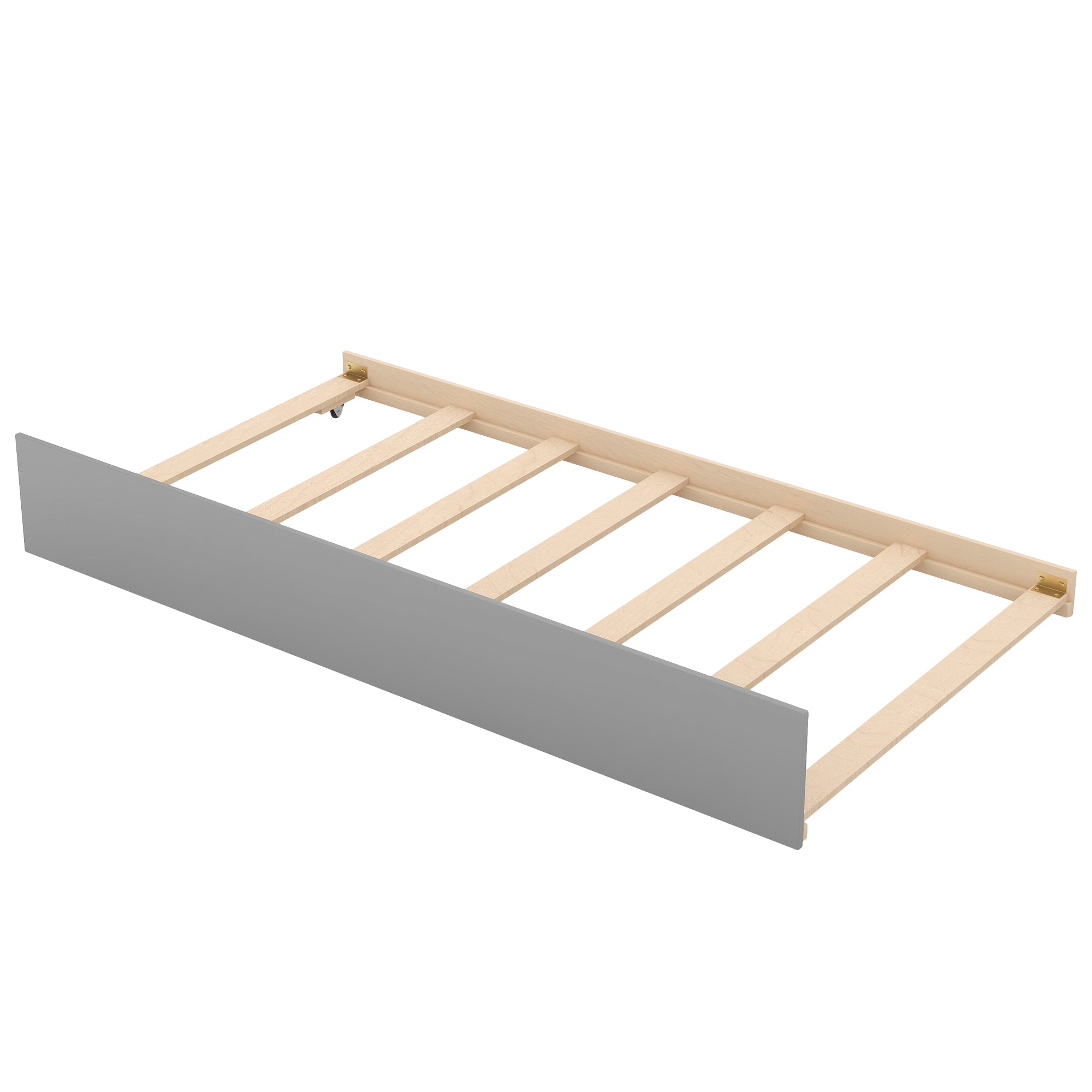 Twin over Twin Bunk Bed with Trundle and Storage -  Gray