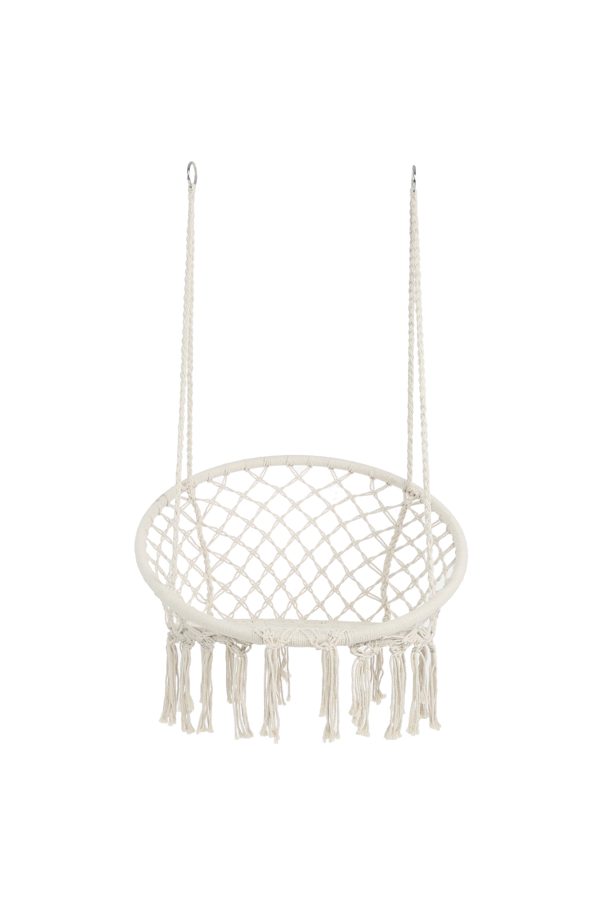 Hammock Chair Swing Hanging Cotton Rope for Indoor and Outdoor - Beige