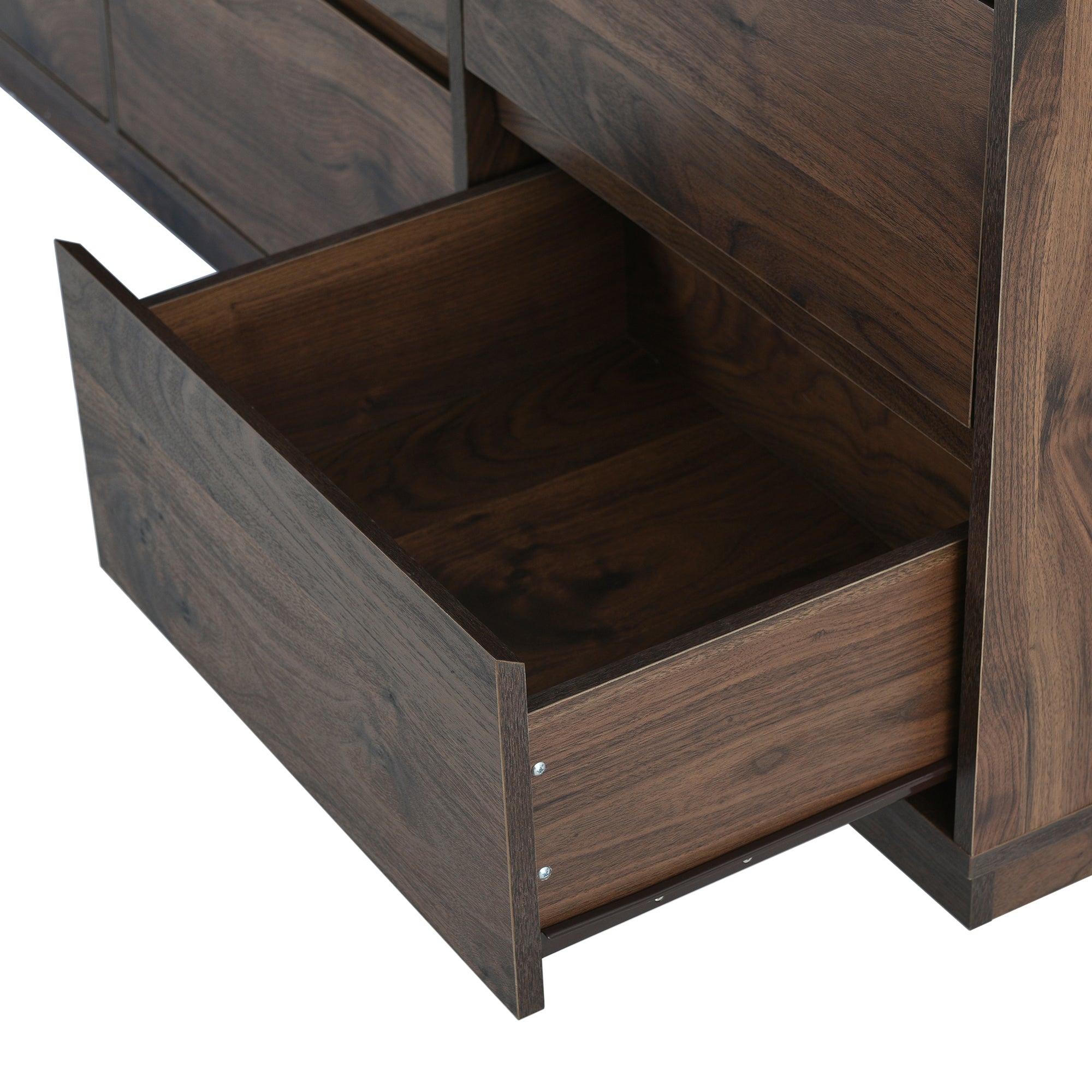 Mid-Century Modern 9 Drawers Dresser - Dark Brown