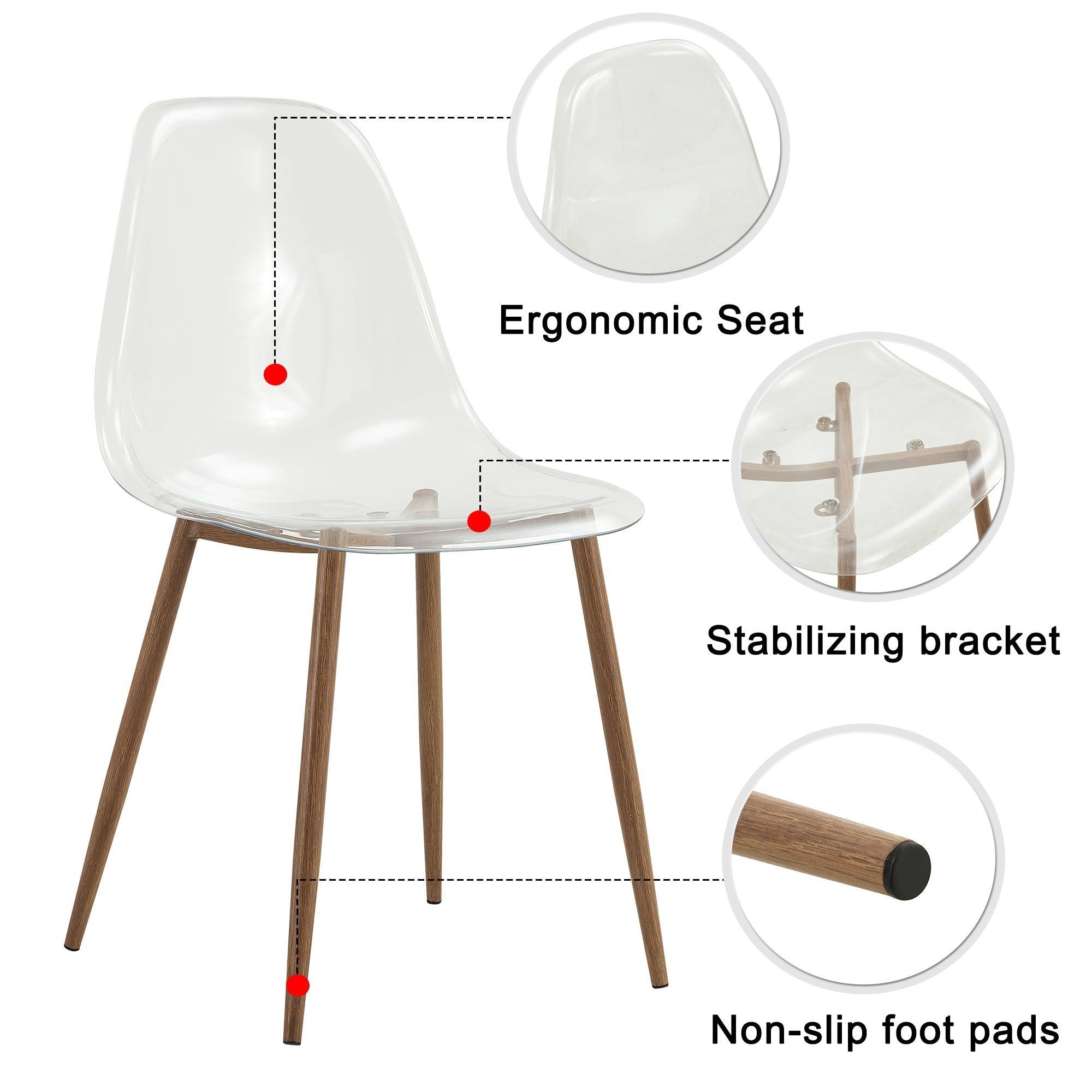 Modern Simple Transparent Dining Chair (Set of 4) - Transparent