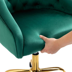 Modern Velvet Swivel Chair with Soft Seat - Green