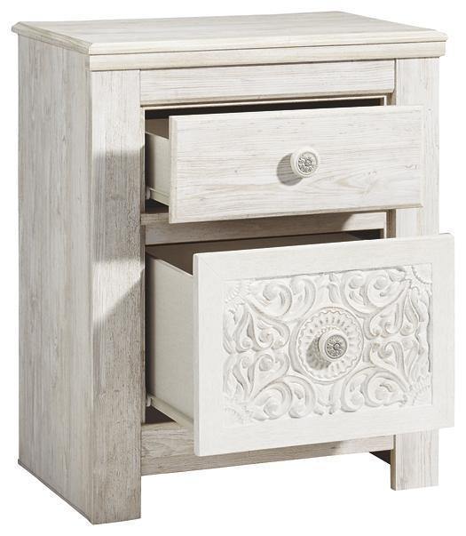 Whitewash Traditional Nightstand