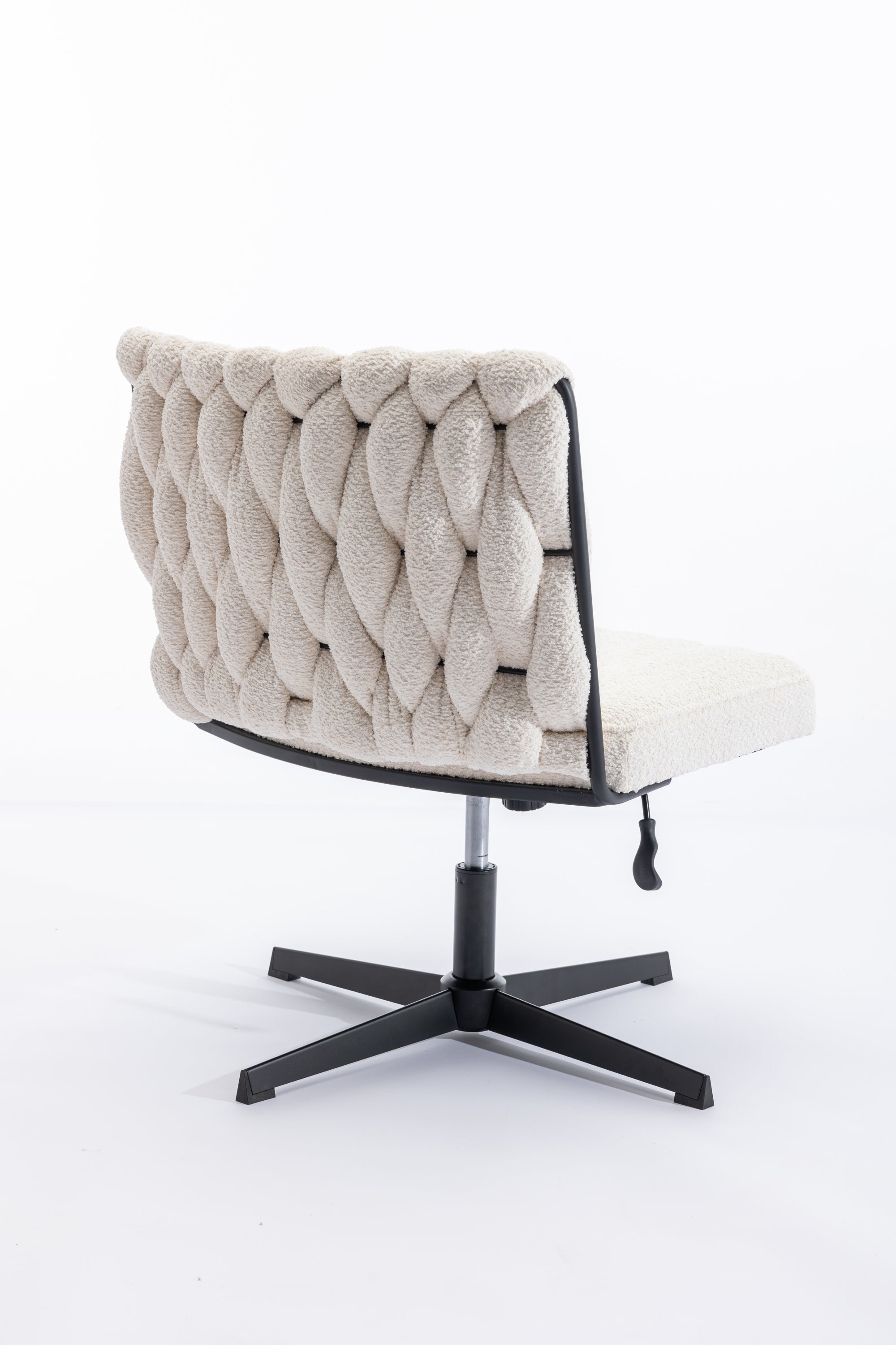 Armless Office Desk Chair No Wheels - White