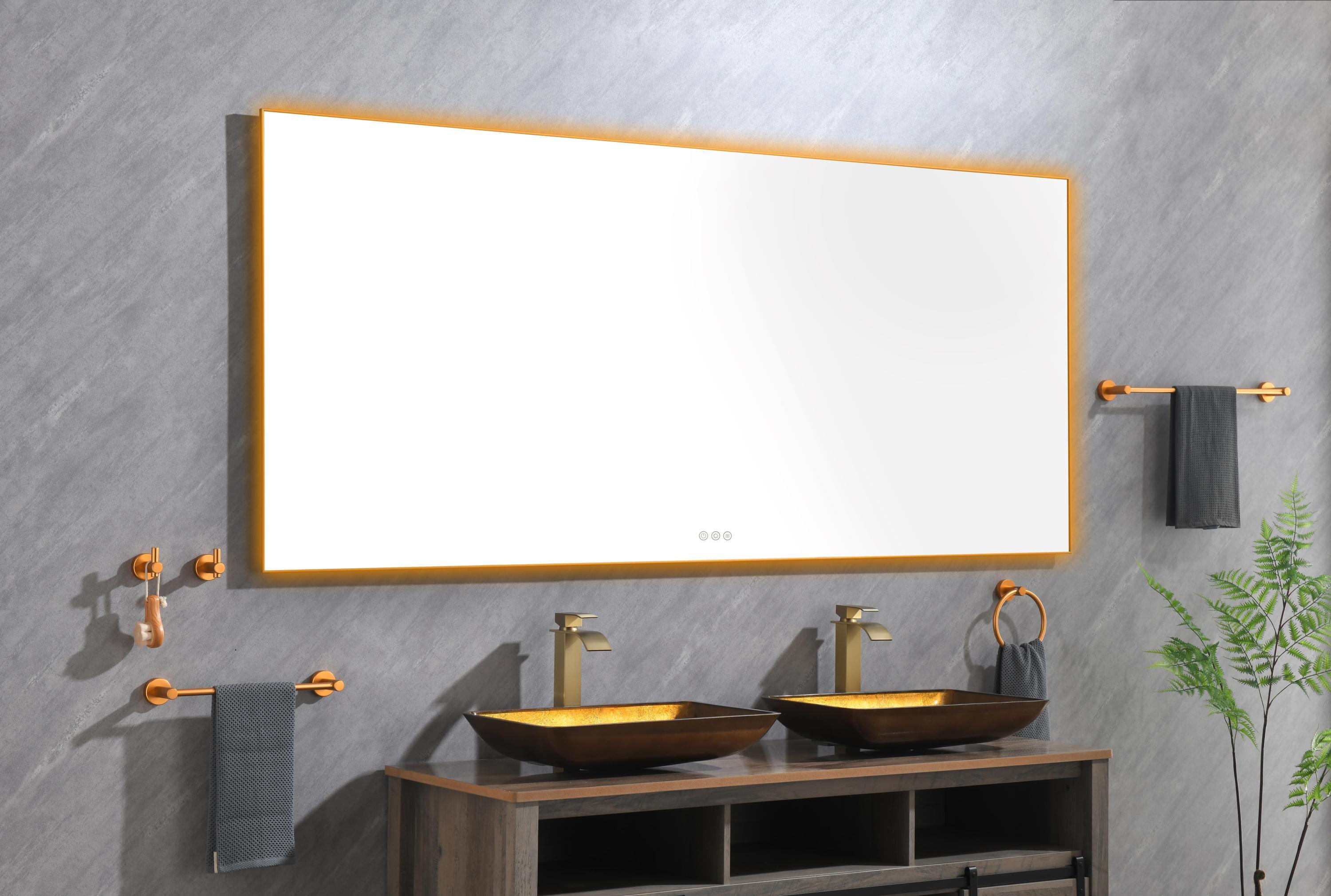 84x 36Inch LED Mirror Bathroom with Back Light, Anti-Fog Memory Large
