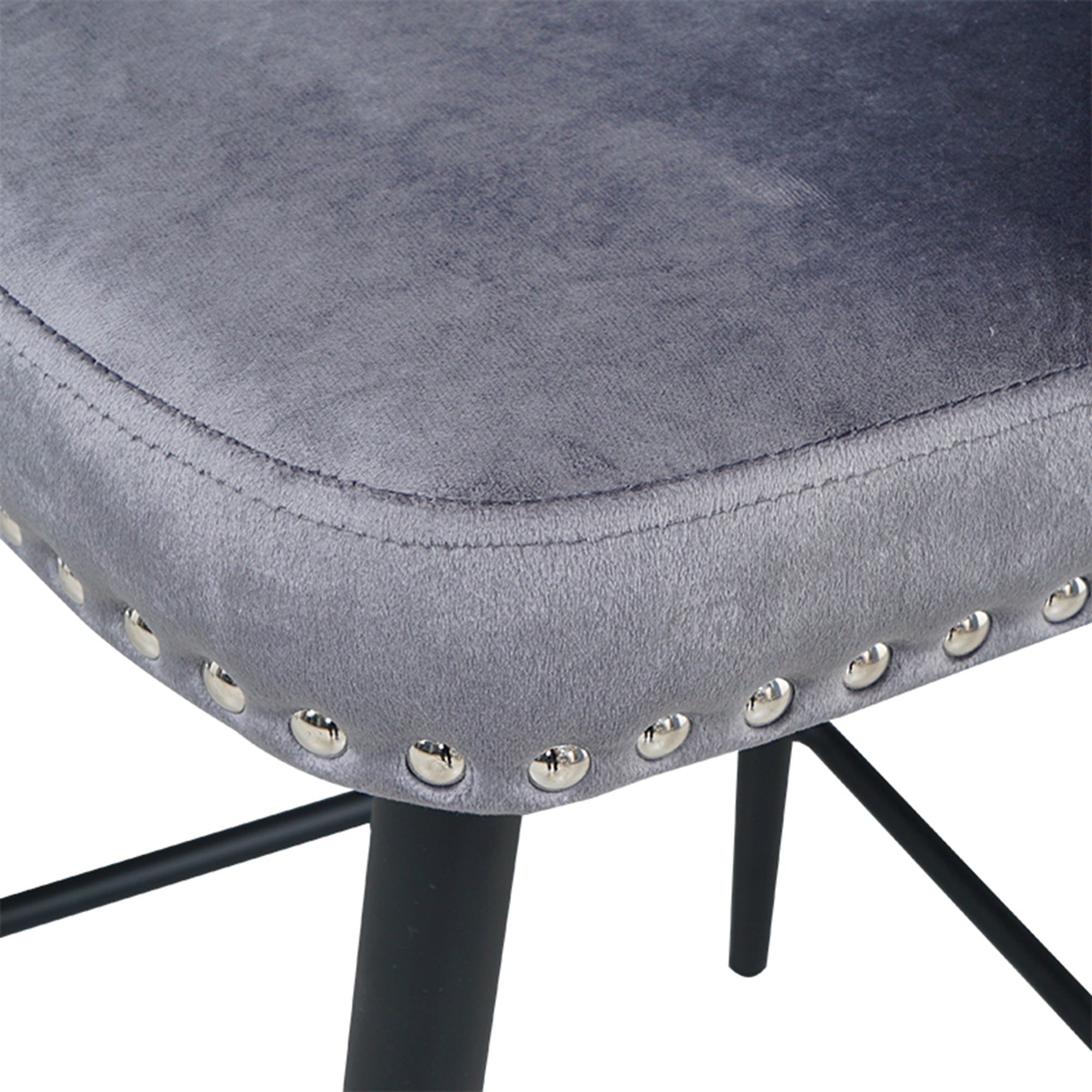 Modern Bar Chair with Armrests and Footrests (Set of 2) - Dark Grey