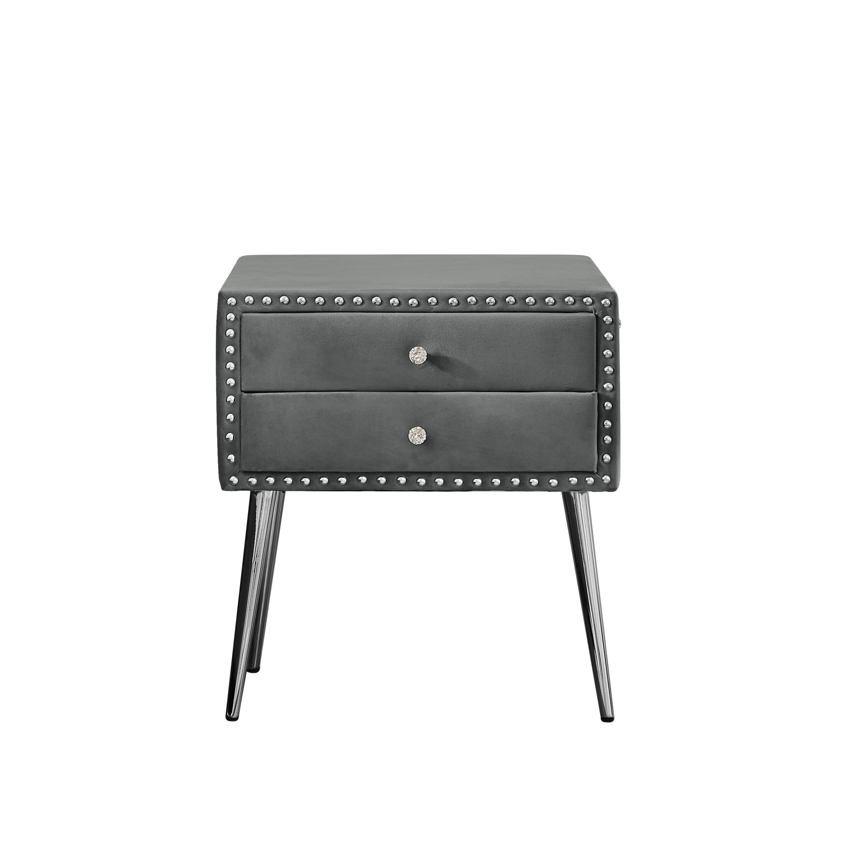 King Bed + 2 Nightstands - Gray