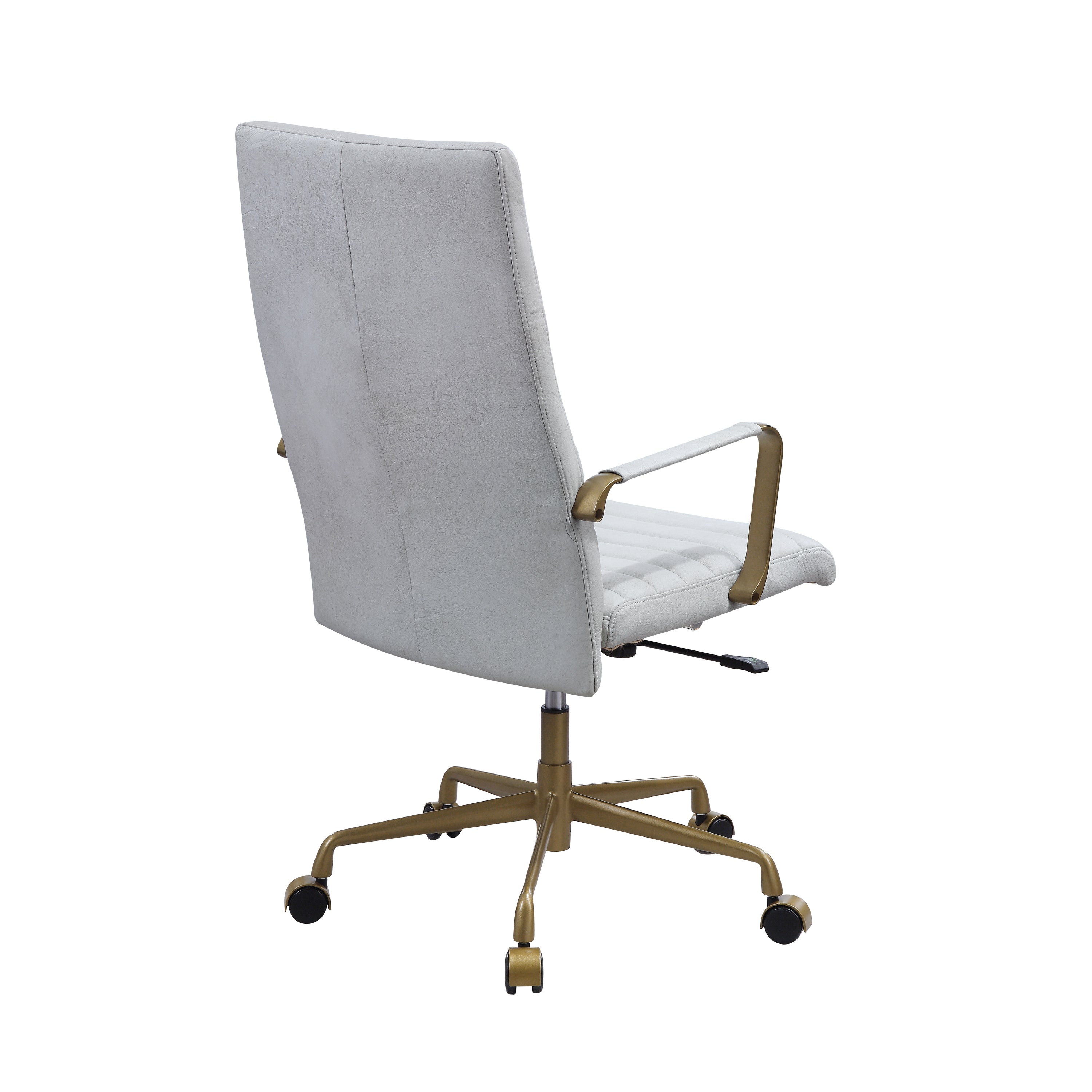 Vintage Office Chair Top Grain Leather - White