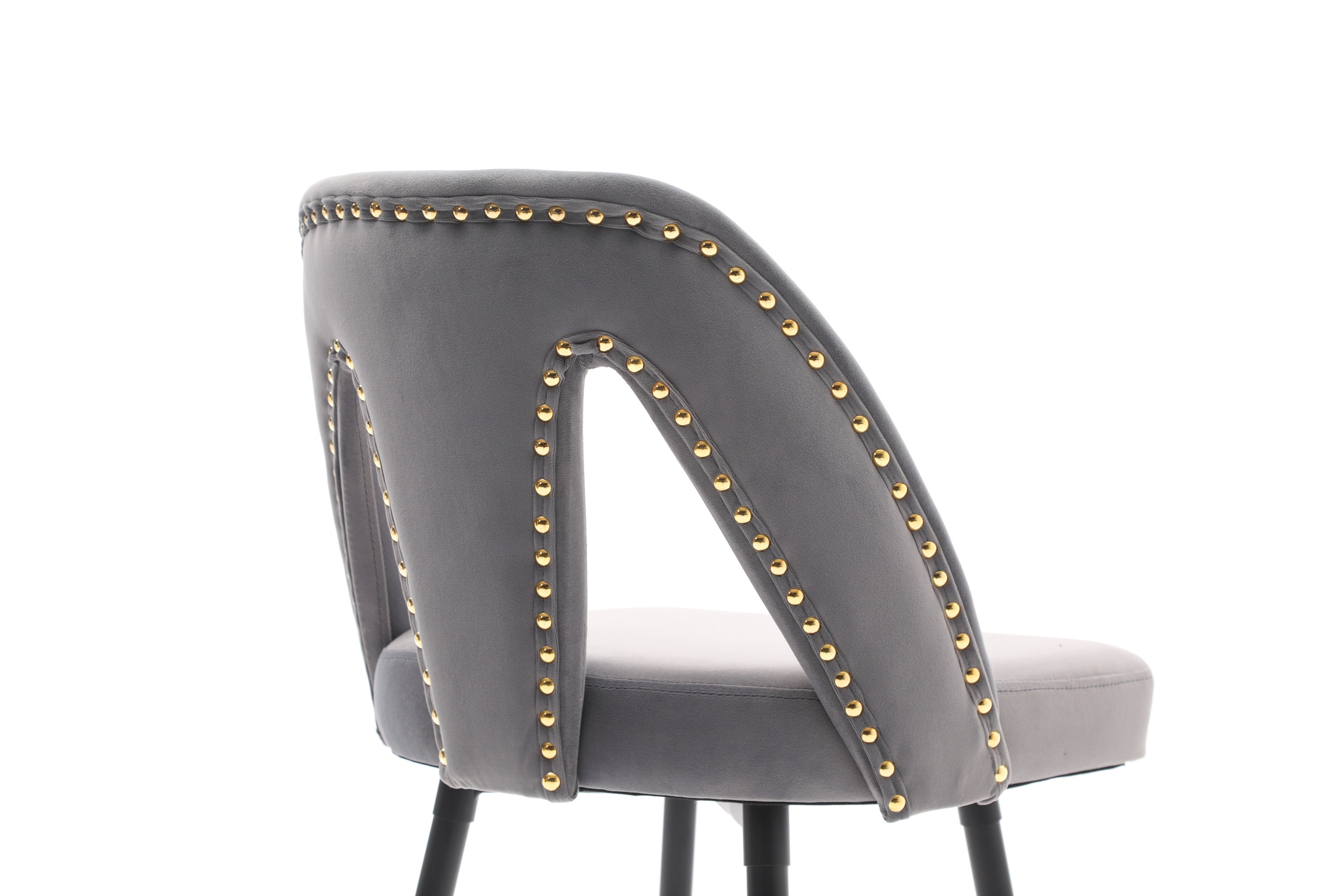 Contemporary Velvet Upholstered Connor 28" Bar Stool & Counter Stools - Set of 2 (Gray)