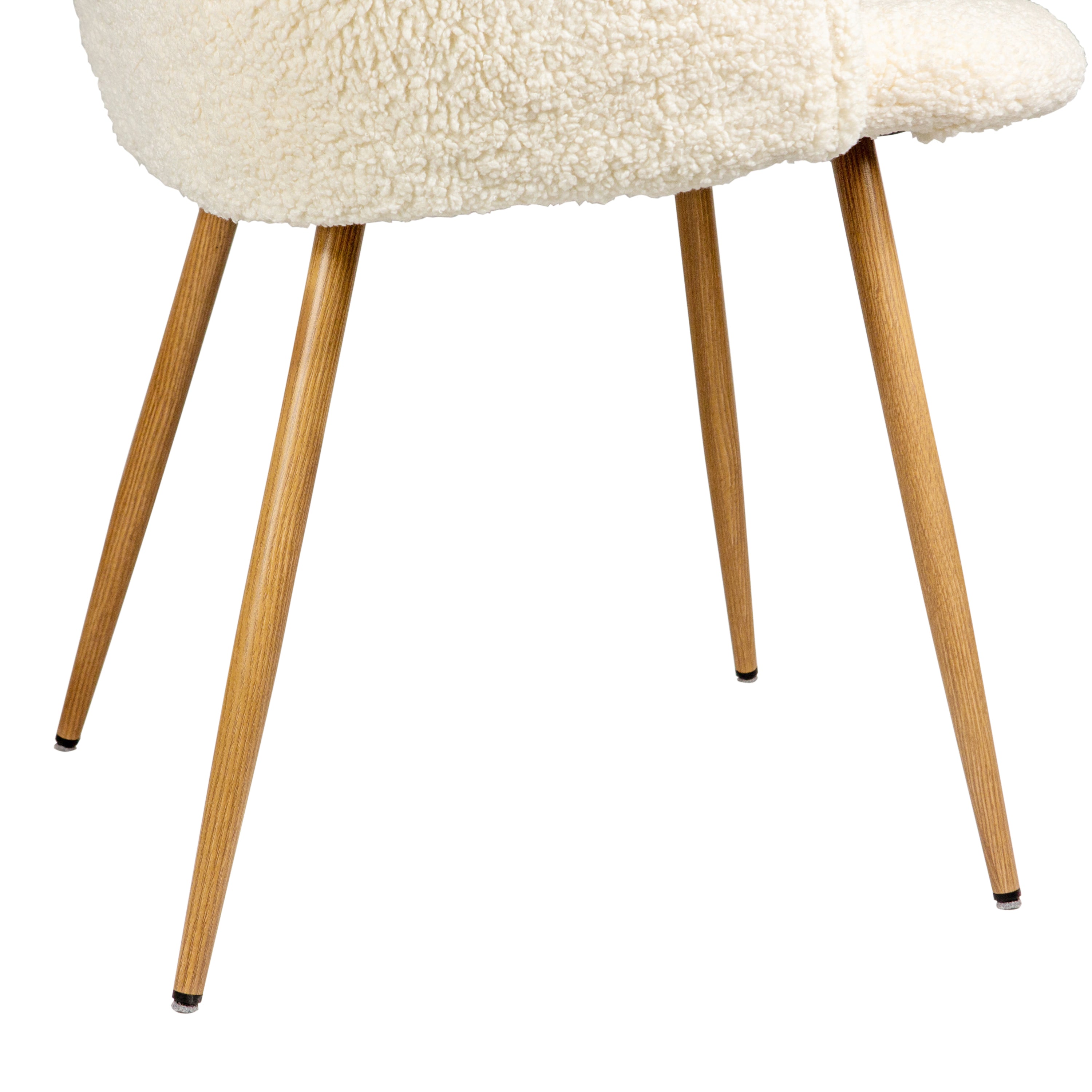 Teddy Faux Fur Dining Armrest Chair (Set of 2) - Off White