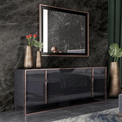 Nova Domus Cartier Modern Black & Rose Gold Dresser