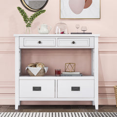 MAICOSY Modern Console Table Wooden Sofa Tables 4 Drawers Shelf Storage Entryway