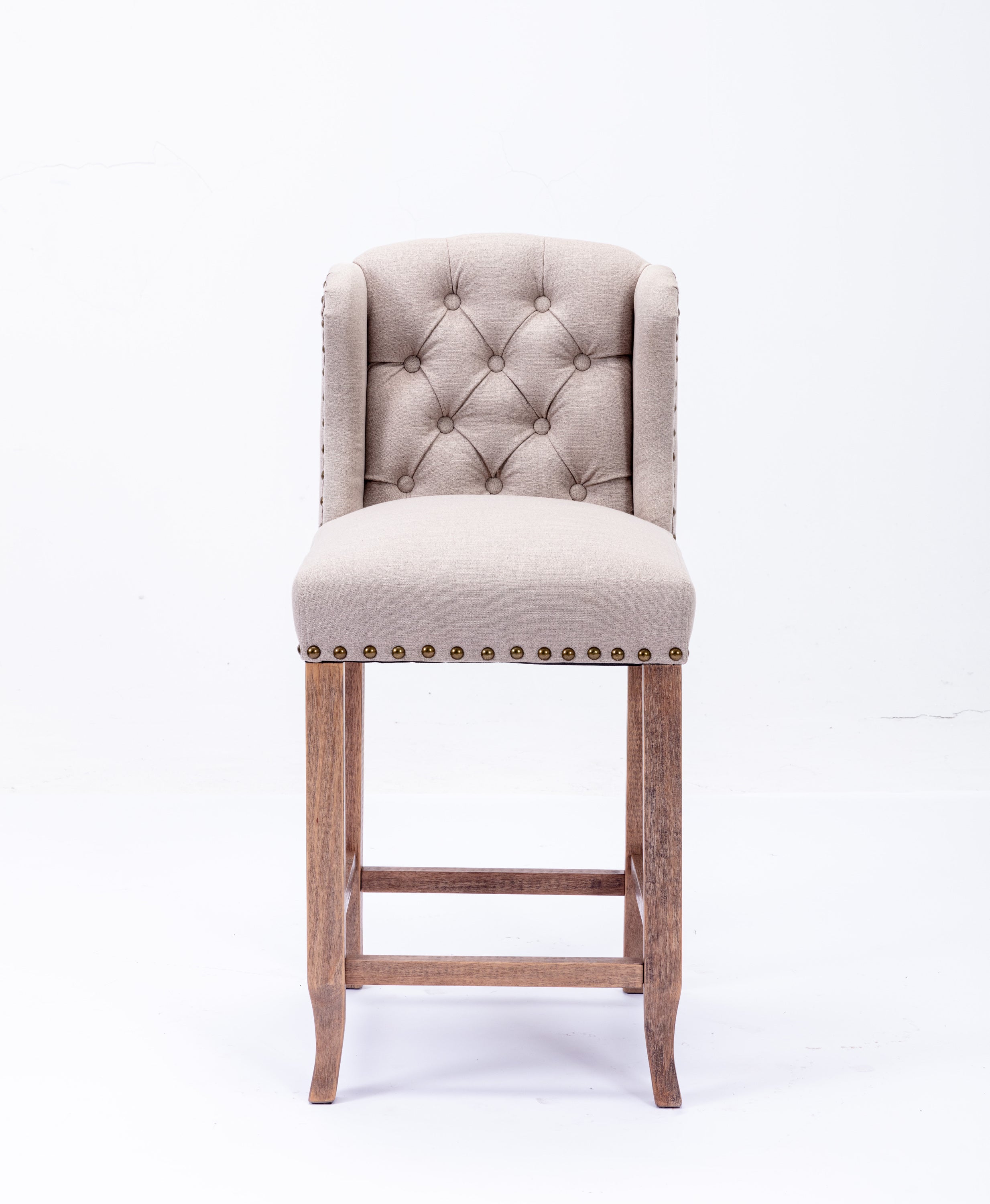 MAICOSY 26-inch Counter Height Bar Stools Set of 2, Tufted Upholstered Barstool