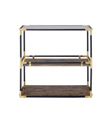 Console Table - Black/Gold & Smoky Glass