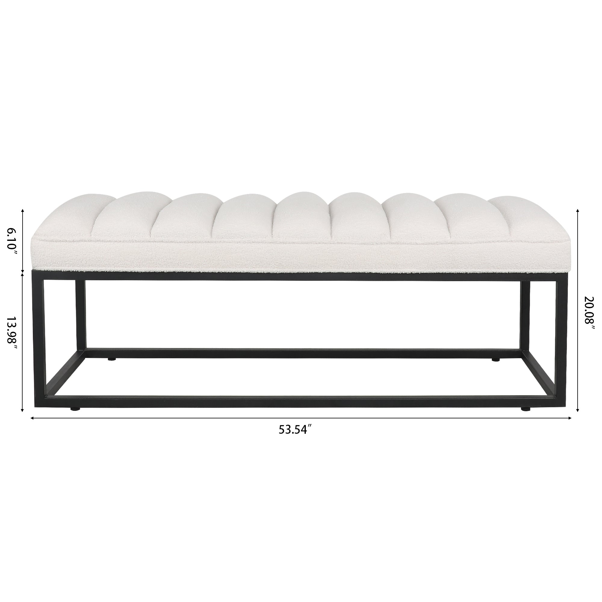 White Velvet Bench