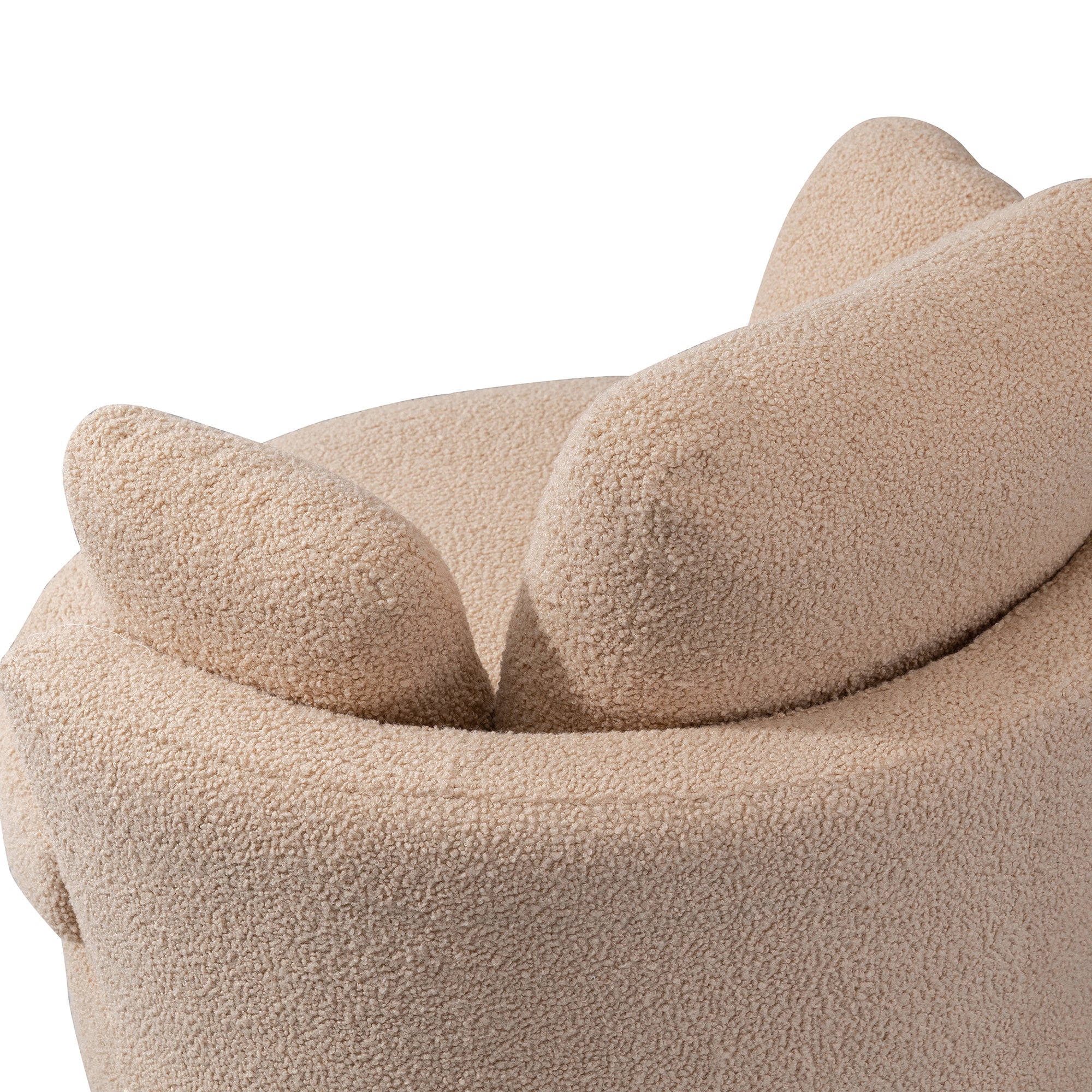 42.2" Cozy Club Chair, Swivel Barrel Chair With 3 Pillows, Swivel Round Sofa Modern Arm Chair - Light Camel